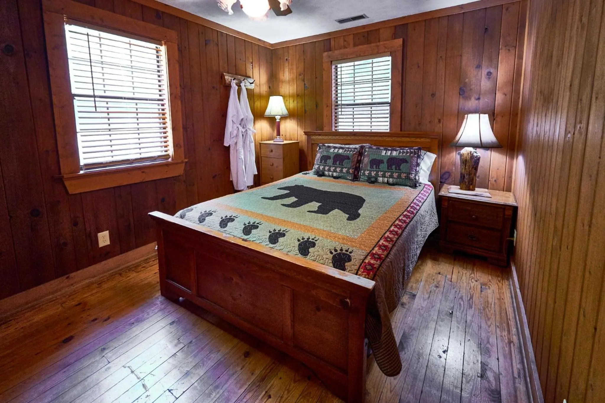 Bed in A Cabin In The Woods
