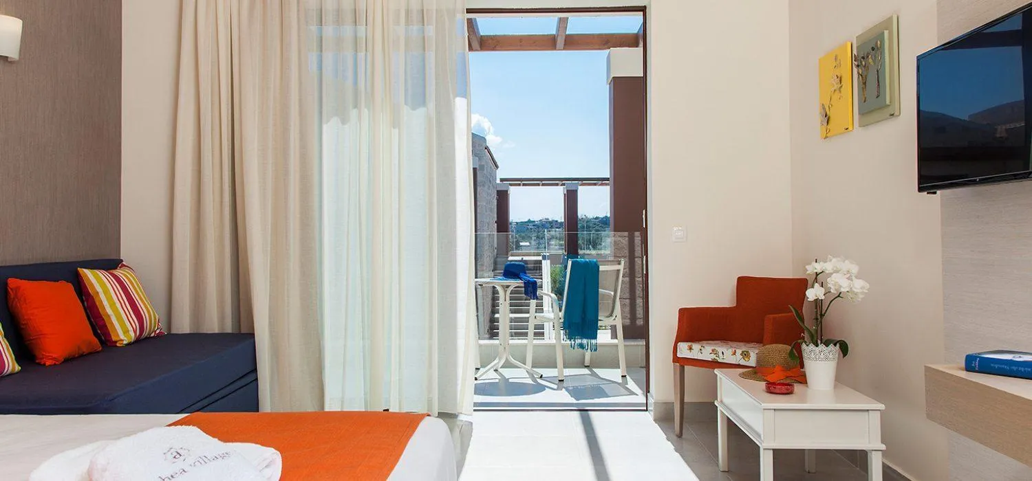 View (from property/room), Bed in Althea Village - Family Hotel