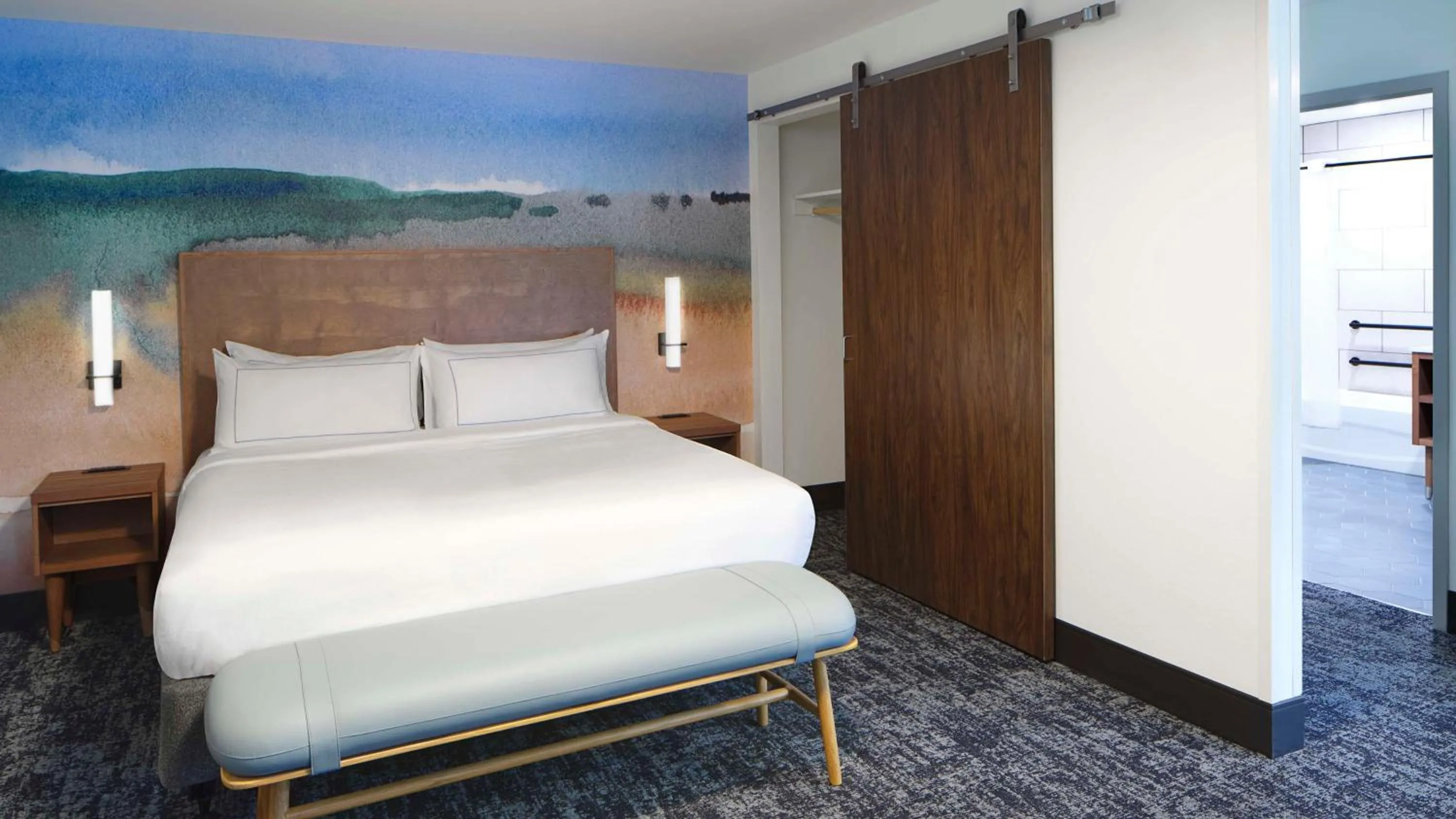 Bed in River's Edge Hotel Portland, Tapestry Collection by Hilton