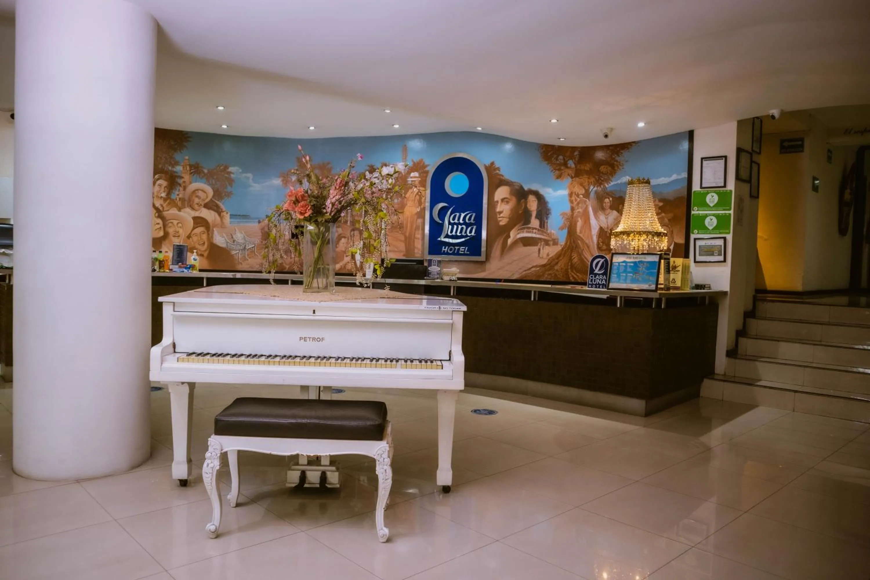 Lobby or reception in Hotel Clara Luna