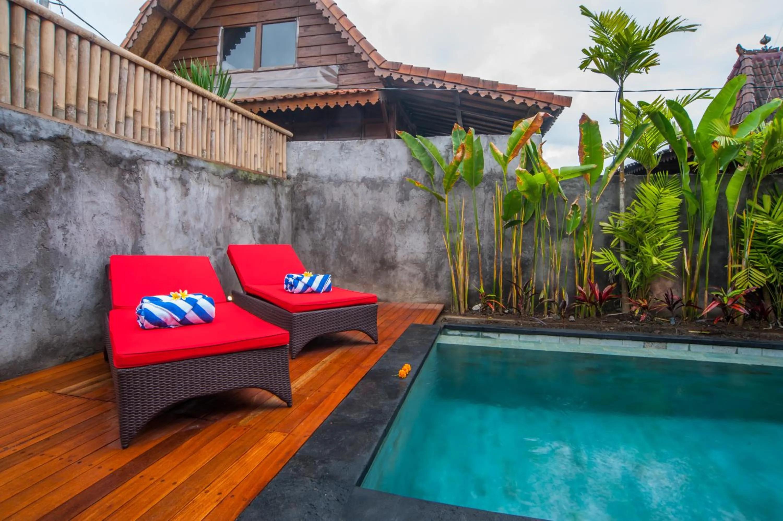 Pool view in Villa Two Islands