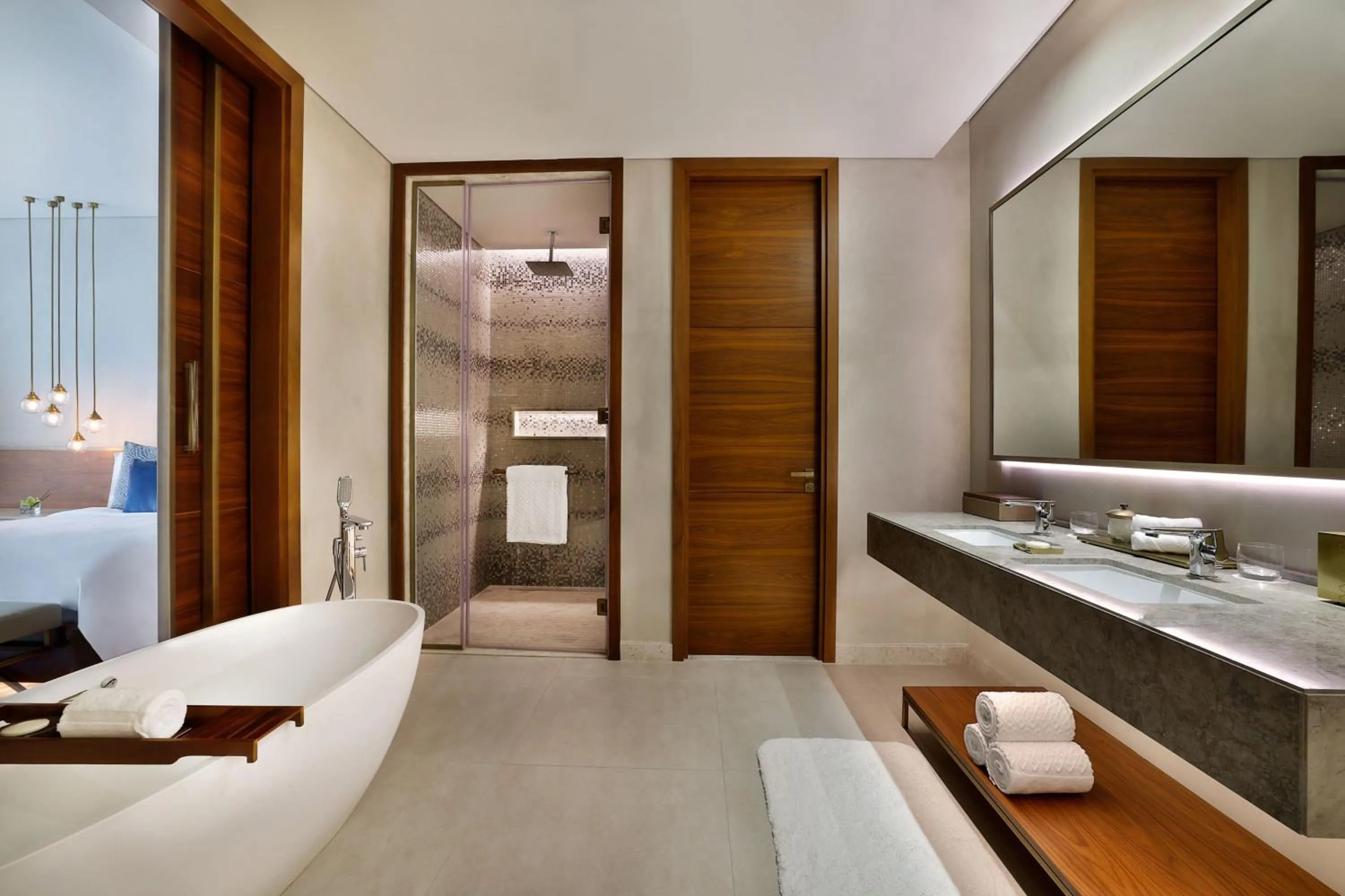 Bathroom, Bed in The St. Regis Downtown Dubai