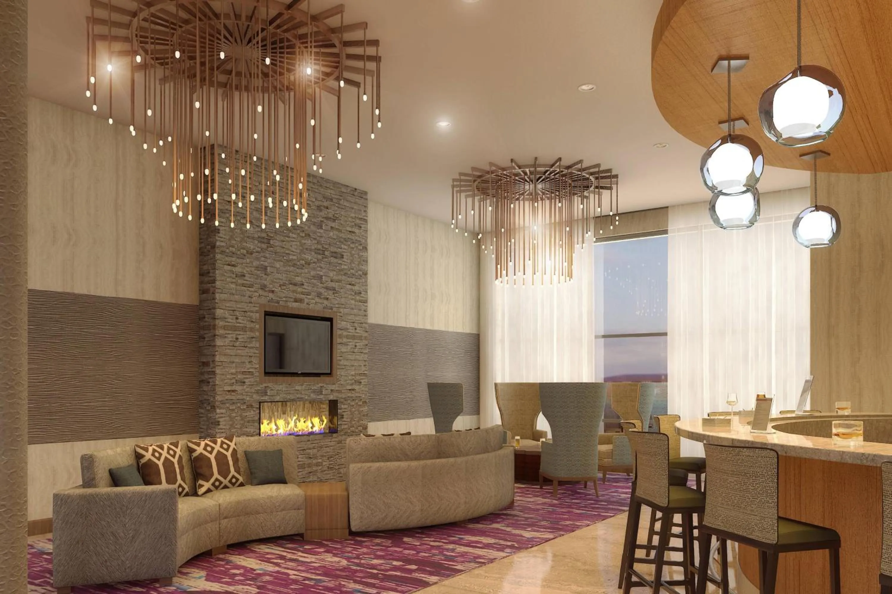 Lounge or bar in SpringHill Suites by Marriott Fayetteville Fort Bragg