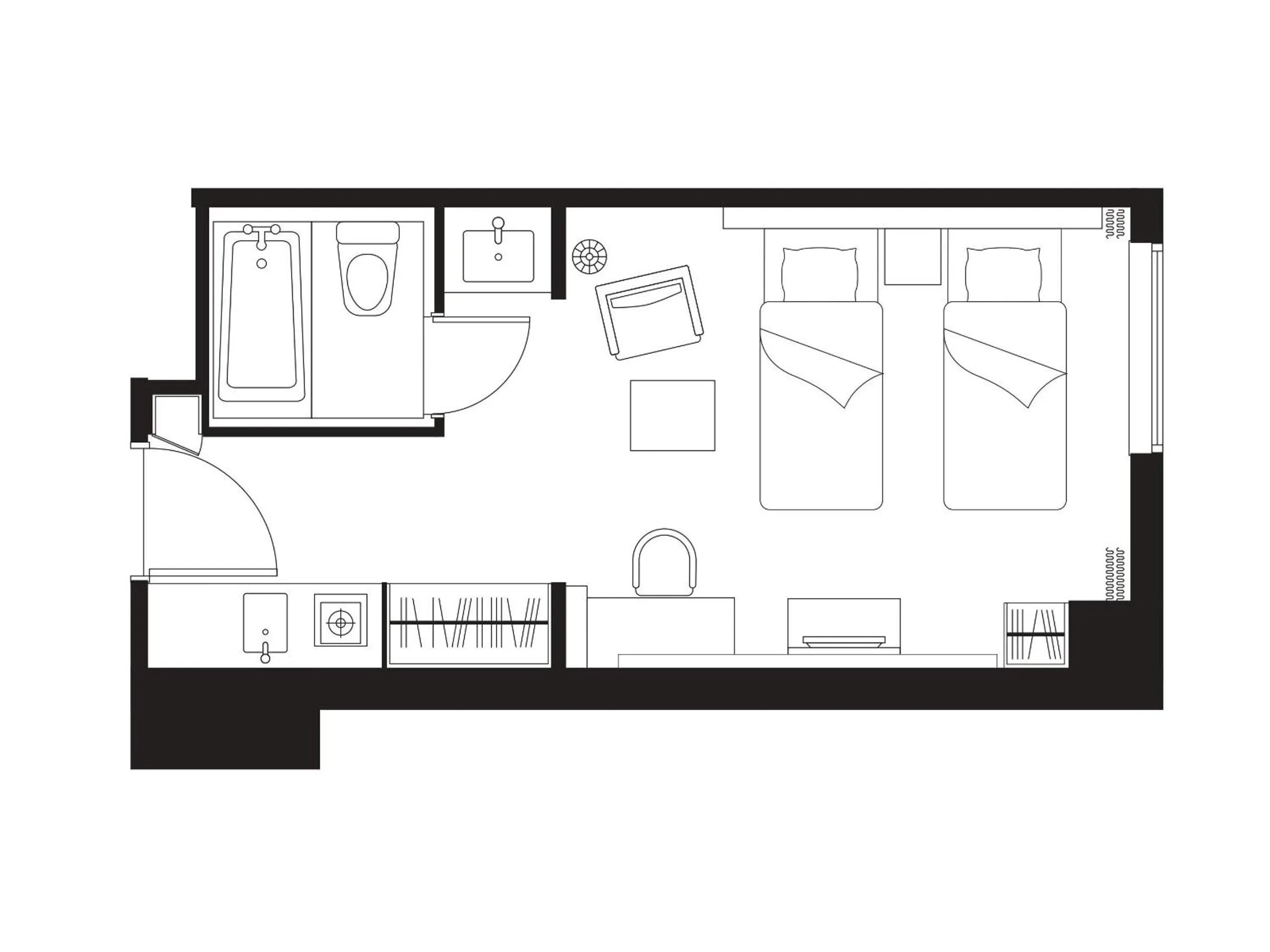 Photo of the whole room in Citadines Shinjuku Tokyo
