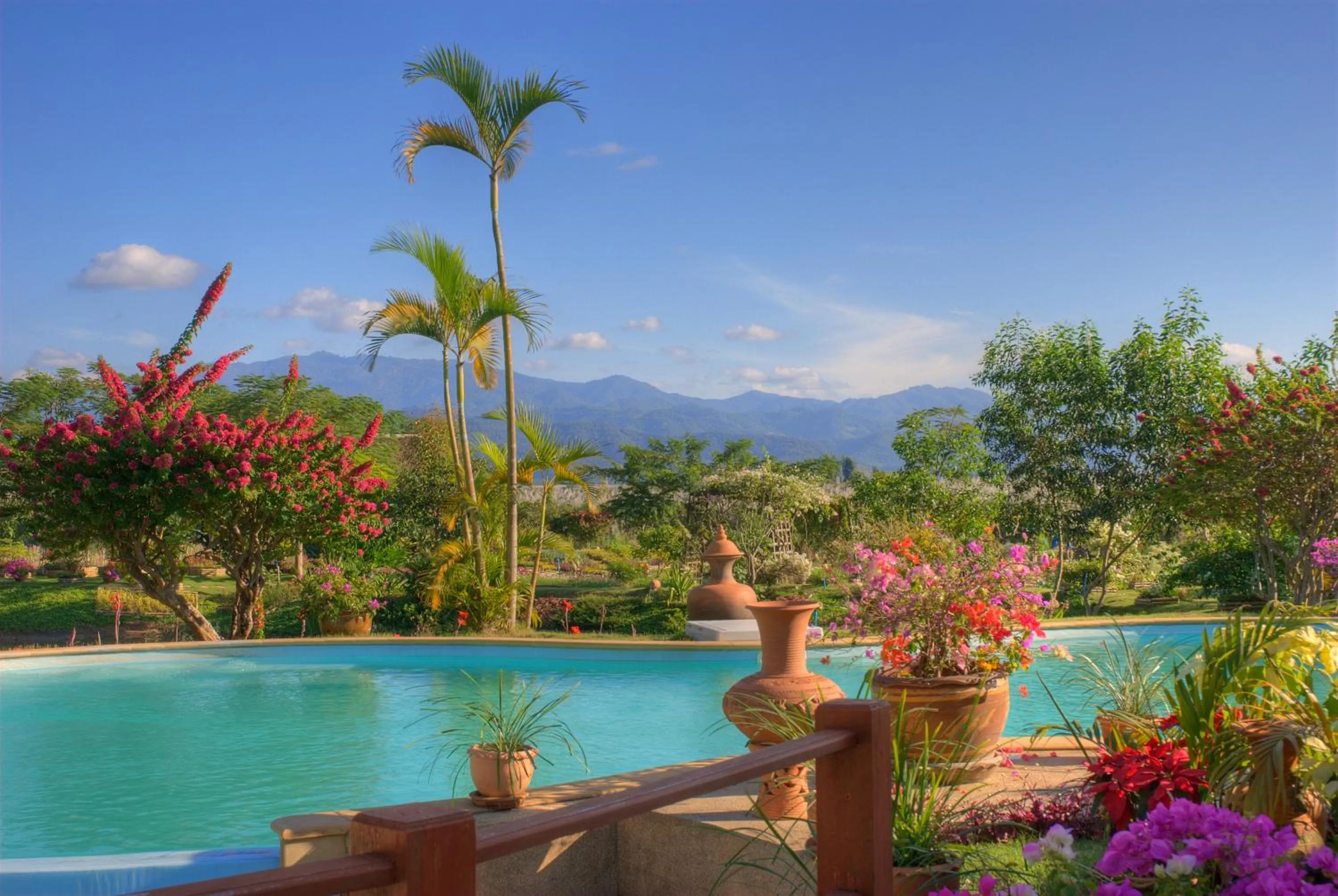 Pool view in Maekok River Village Resort