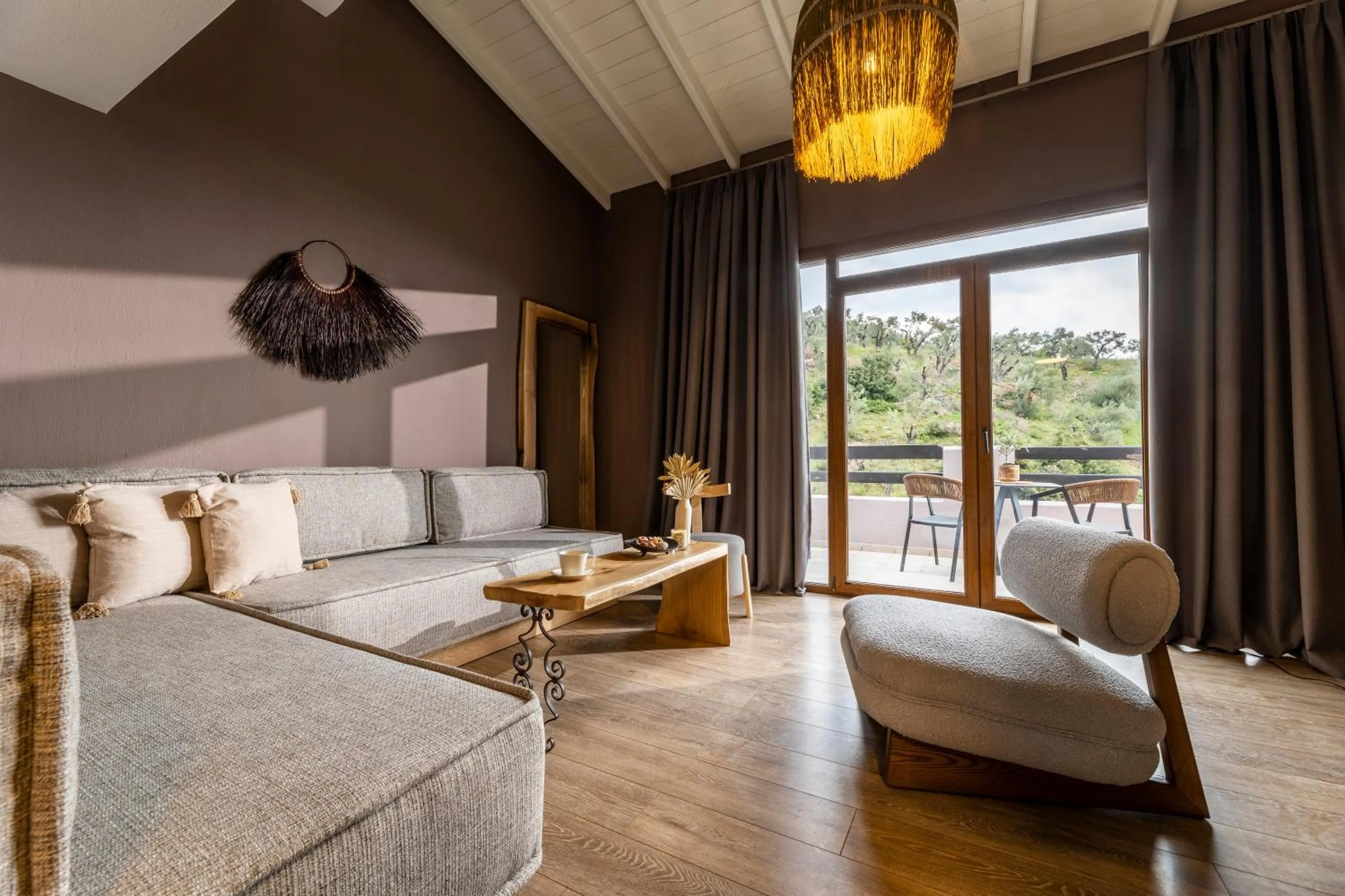 Living room, Bed in Skiathos Avaton Suites & Villas, Philian Hotels and Resorts