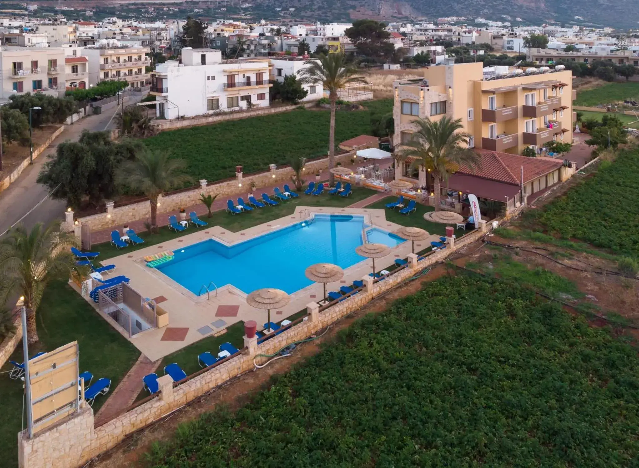 Pool view in Danelis Studios & Apartments Pool view in Danelis Studios & Apartments