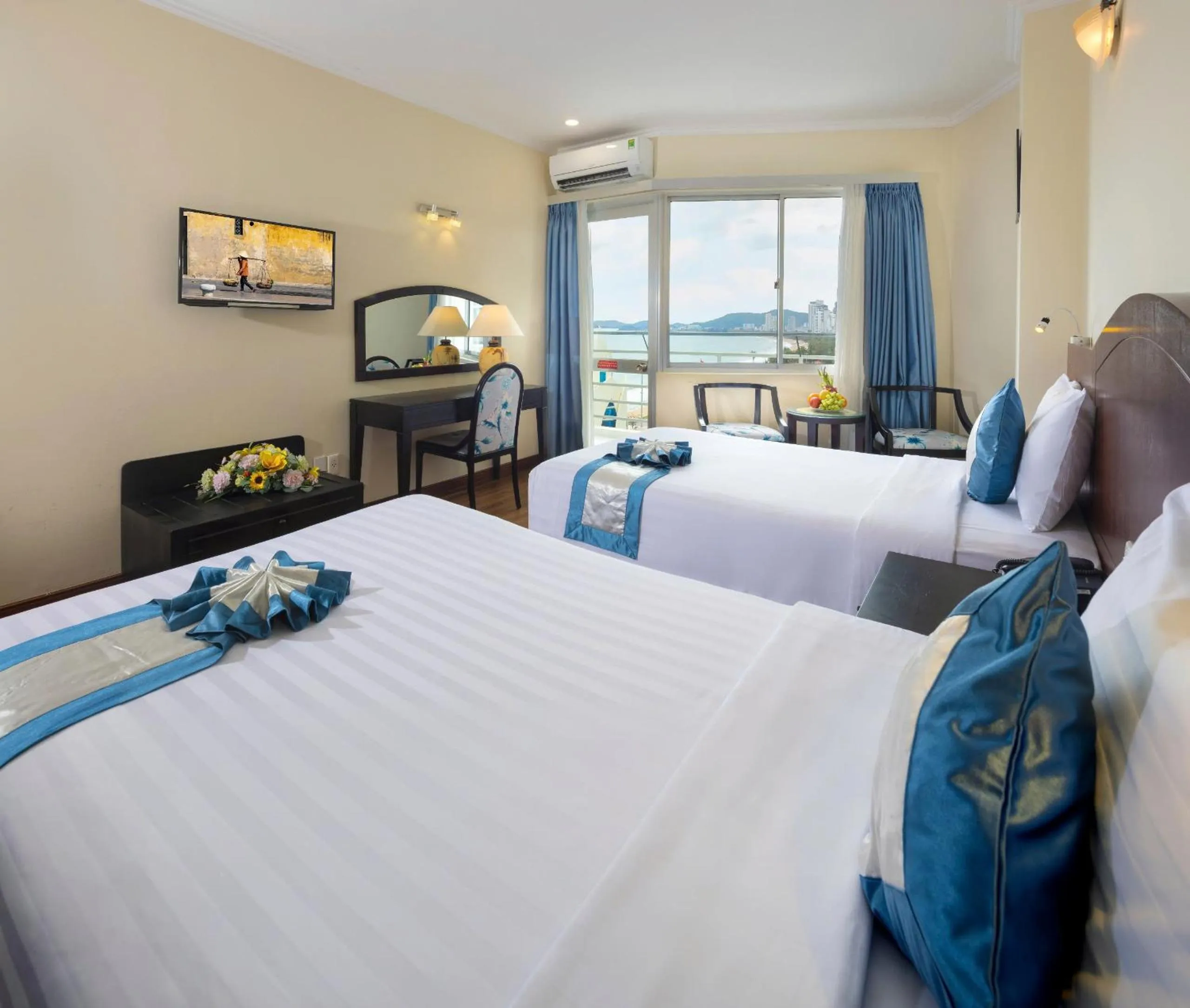 View (from property/room), Bed in Nha Trang Lodge Hotel