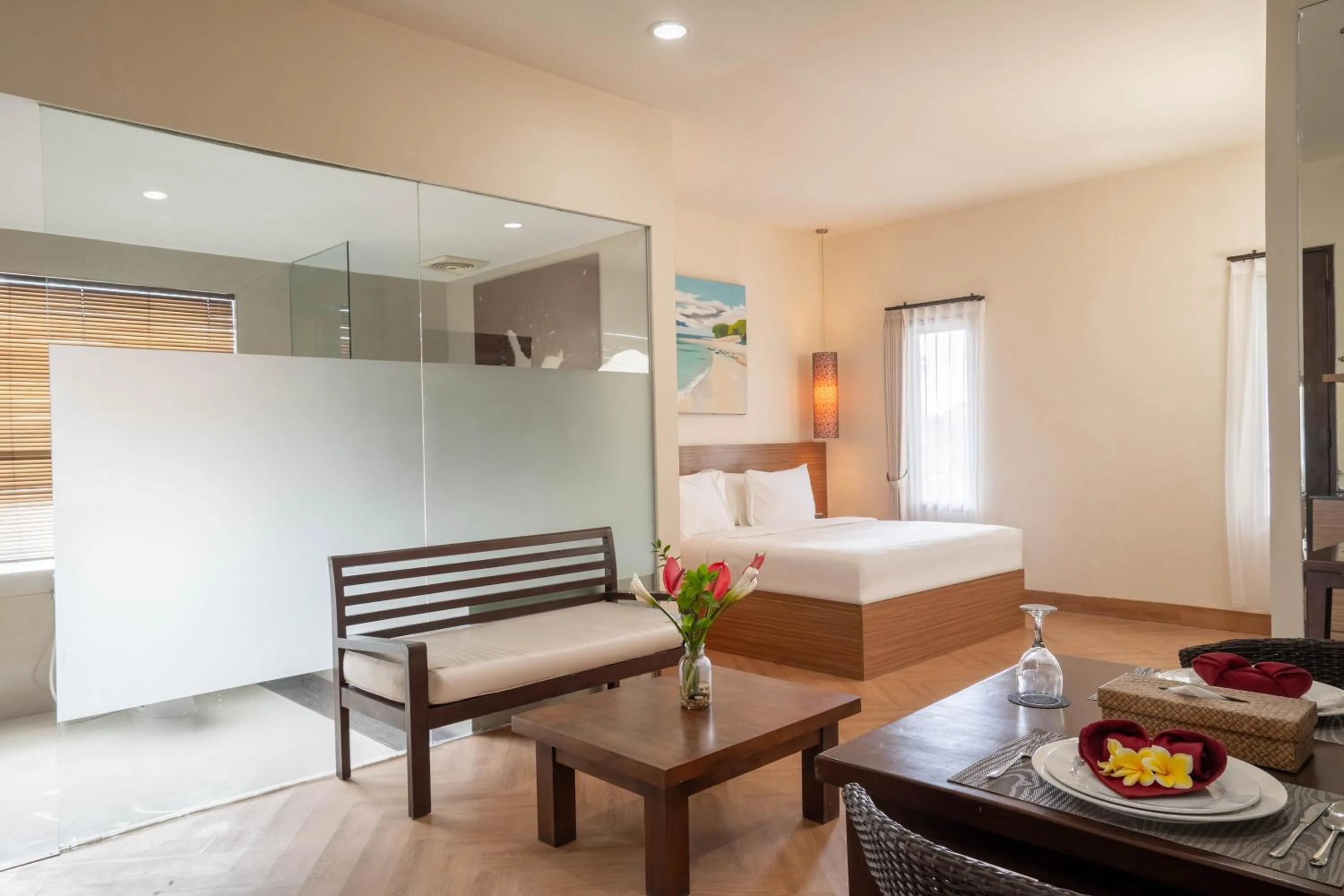 Bed in Swiss-Belcourt Sunset