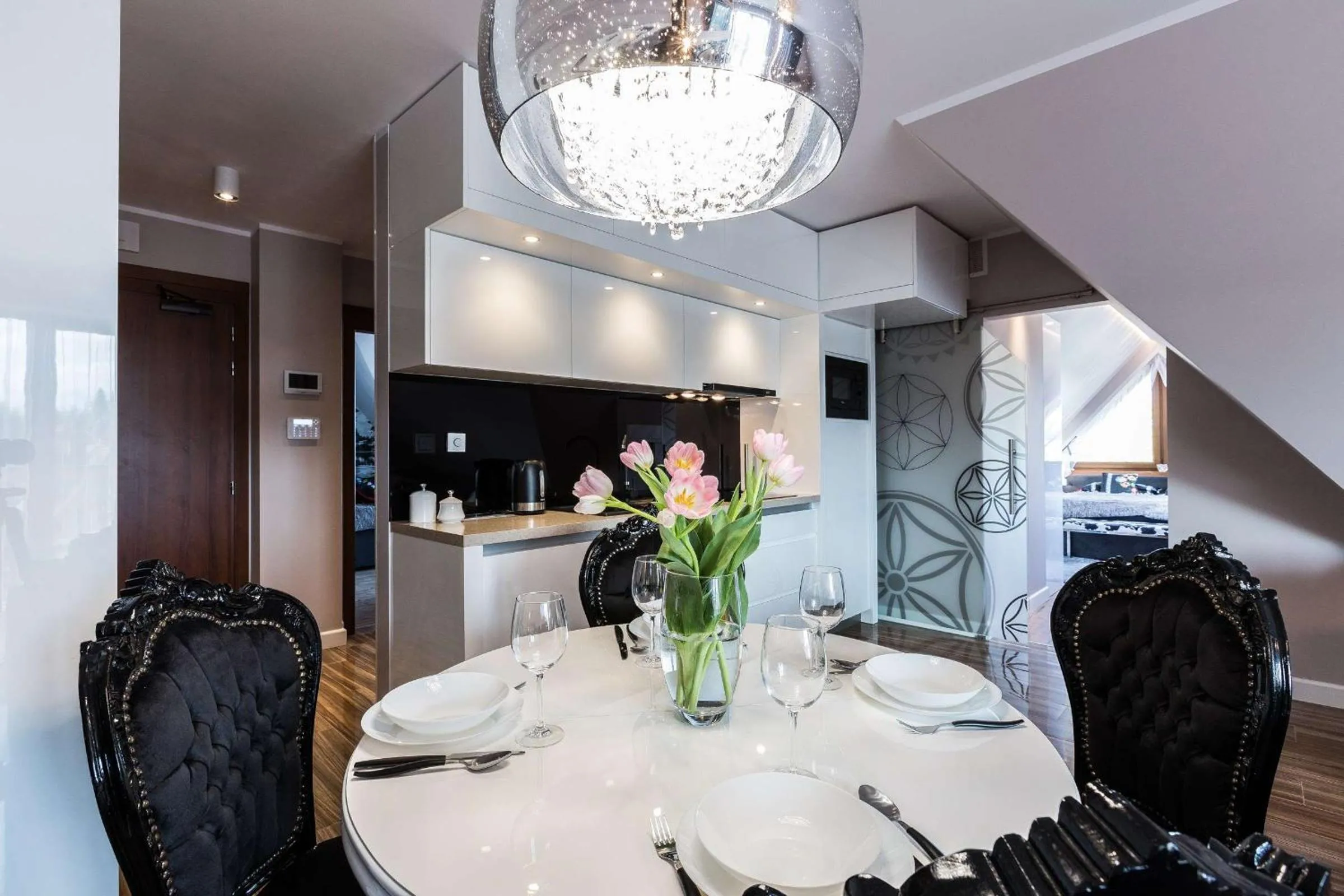Kitchen or kitchenette in Aparthotel Góralski Spa & Restaurant