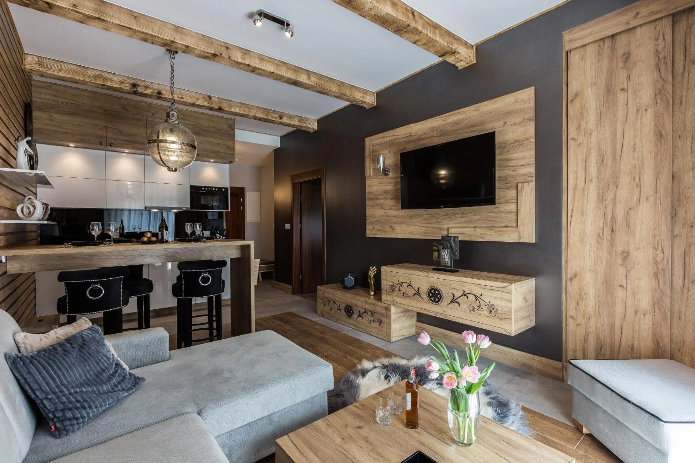 Kitchen or kitchenette in Aparthotel Góralski Spa & Restaurant