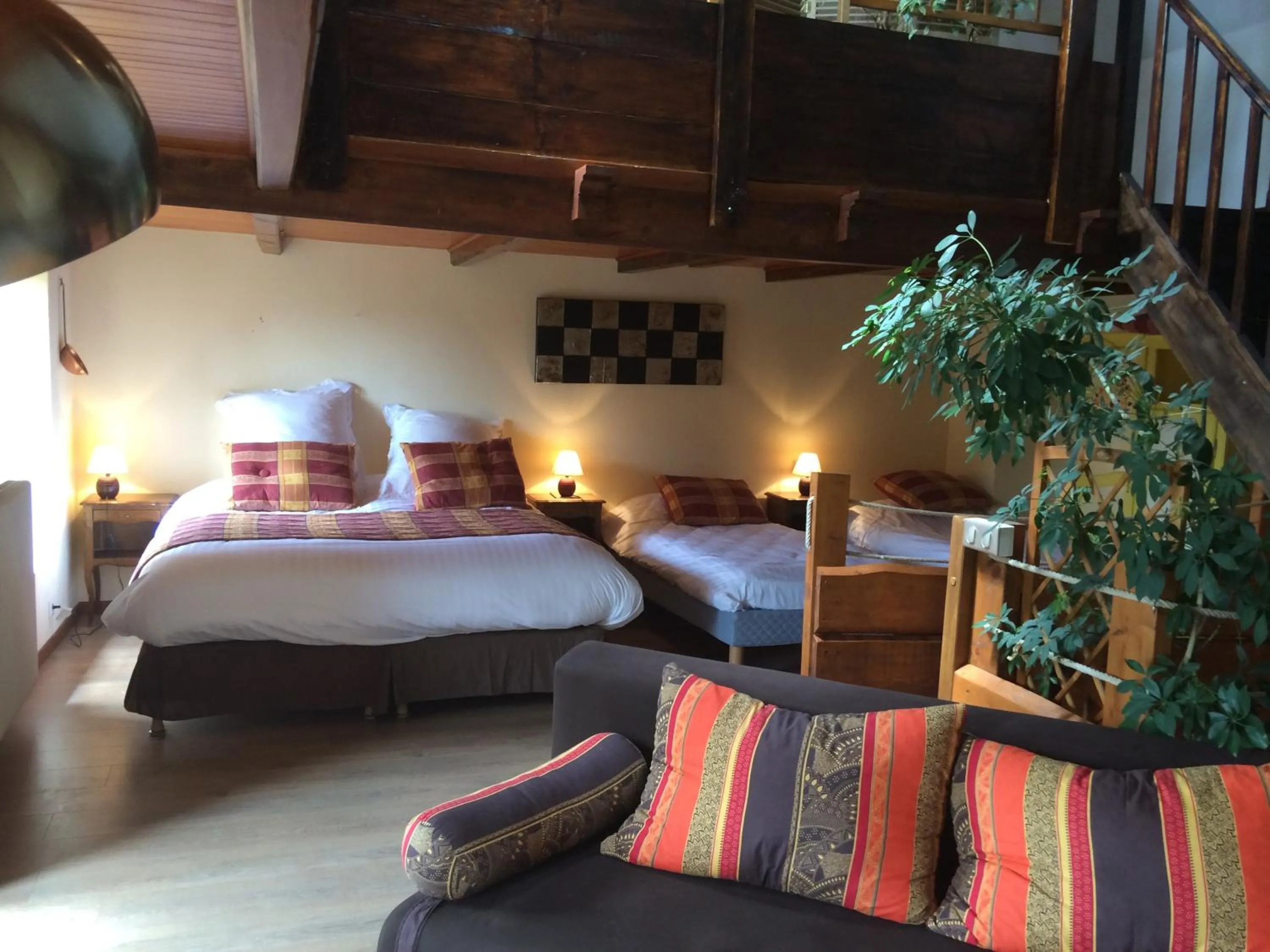 Photo of the whole room, Bed in Auberge de la Petite Ferme, Super-Besse Est, The Originals Relais