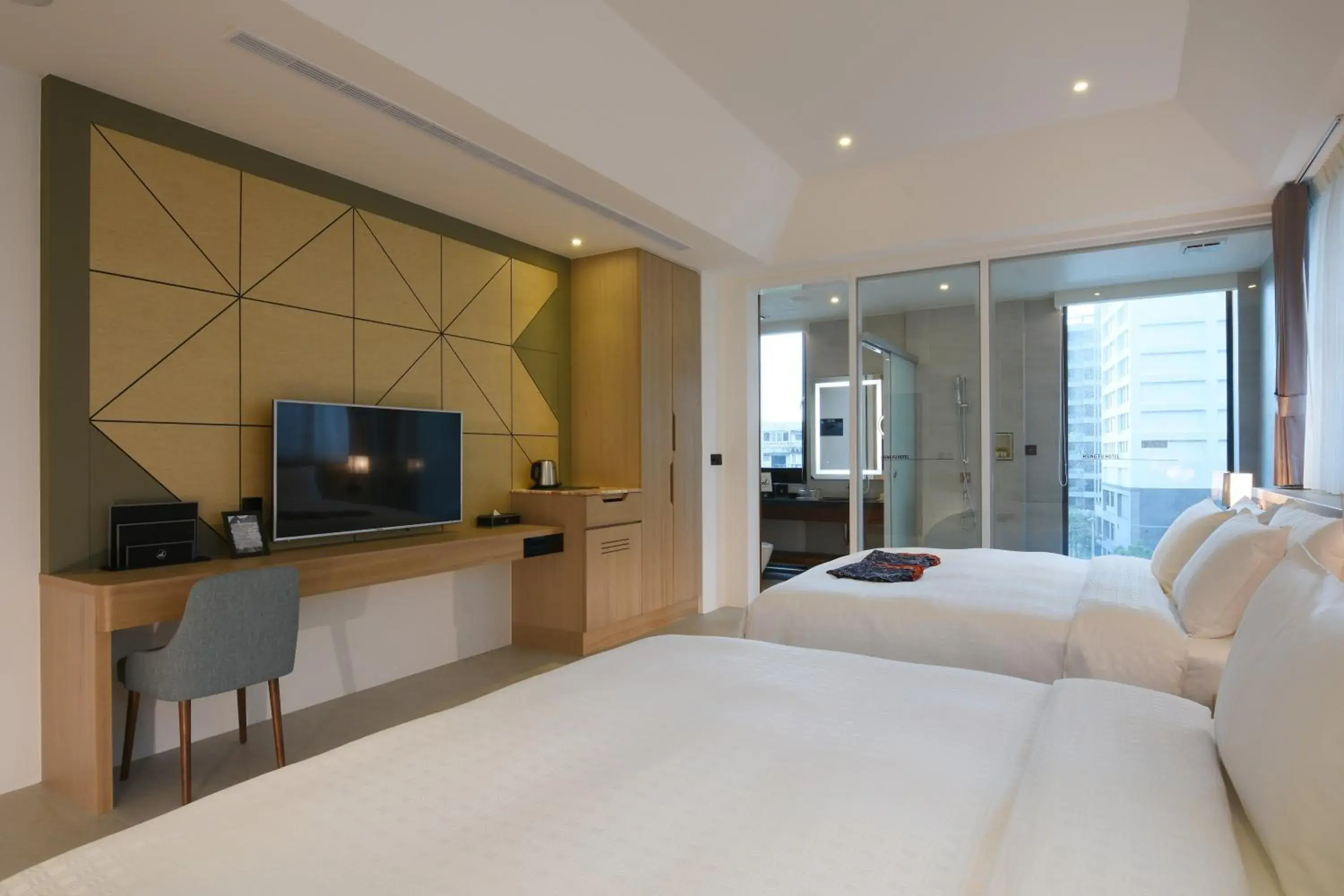 Bed in Hsing Fu Hot Spring Hotel Bed in Hsing Fu Hot Spring Hotel