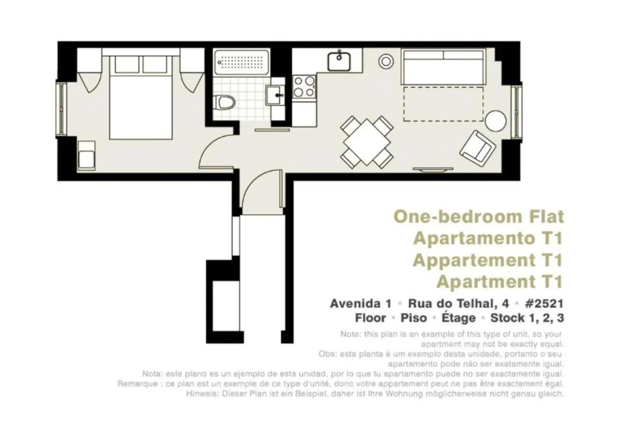 Floor plan in Lisbon Serviced Apartments - Avenida