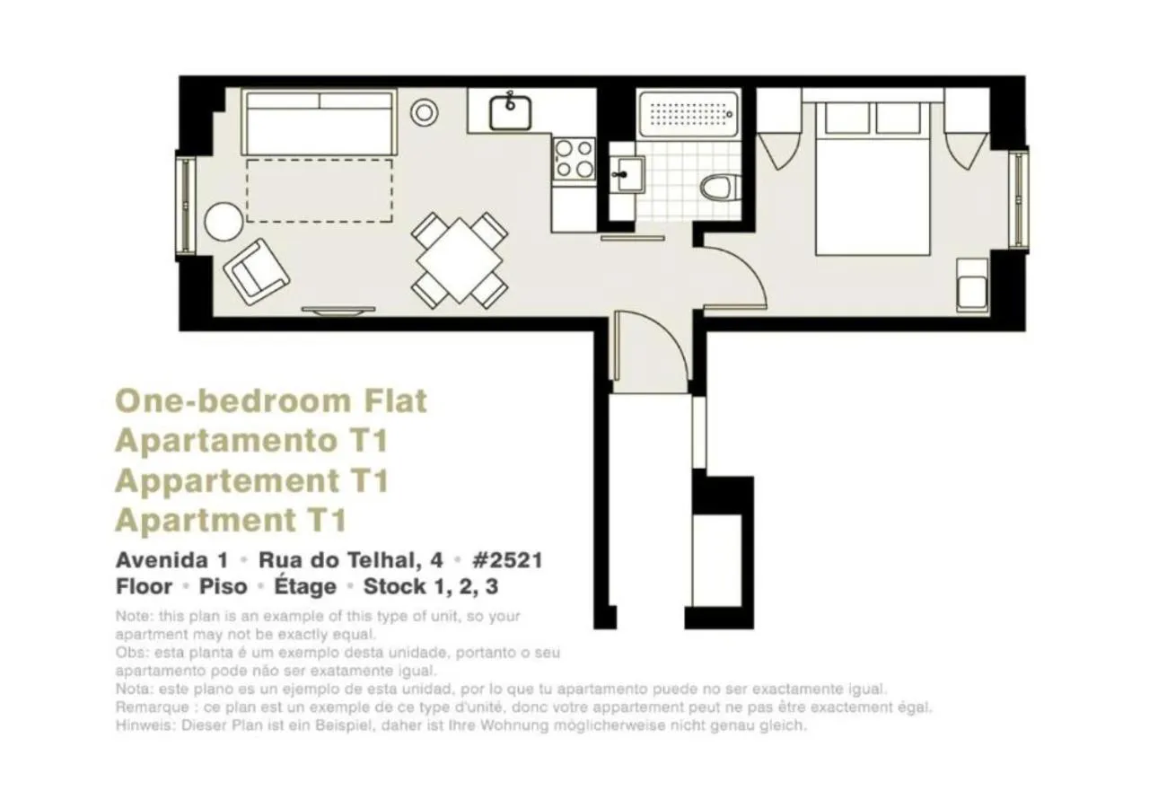 Floor plan in Lisbon Serviced Apartments - Avenida