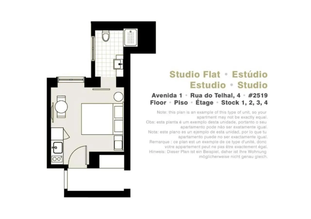 Floor plan in Lisbon Serviced Apartments - Avenida