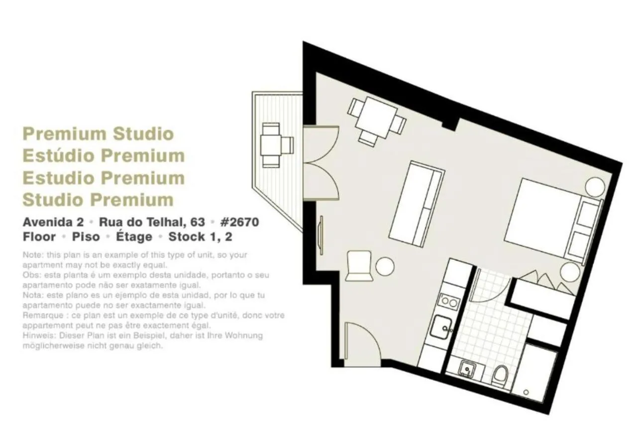 Floor plan in Lisbon Serviced Apartments - Avenida