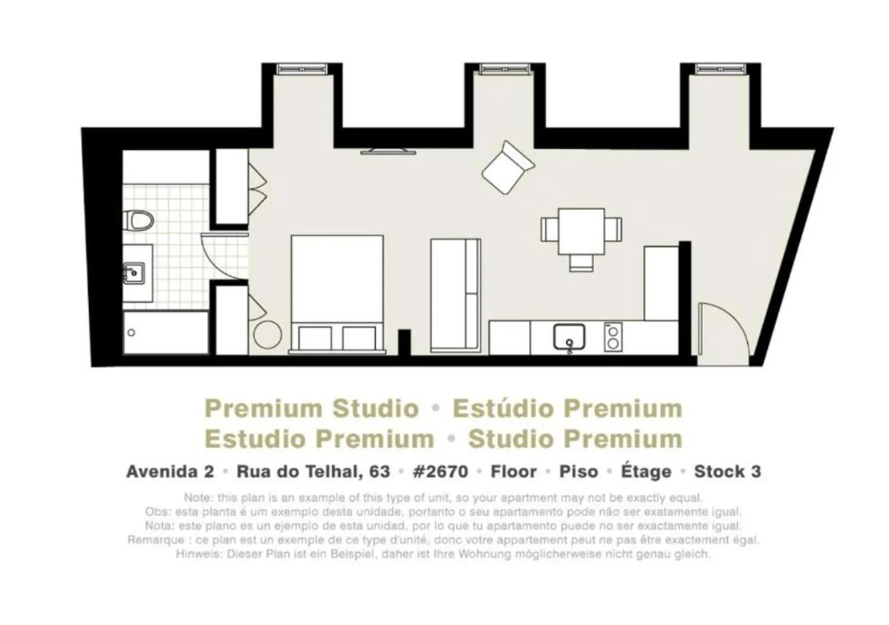 Floor plan in Lisbon Serviced Apartments - Avenida