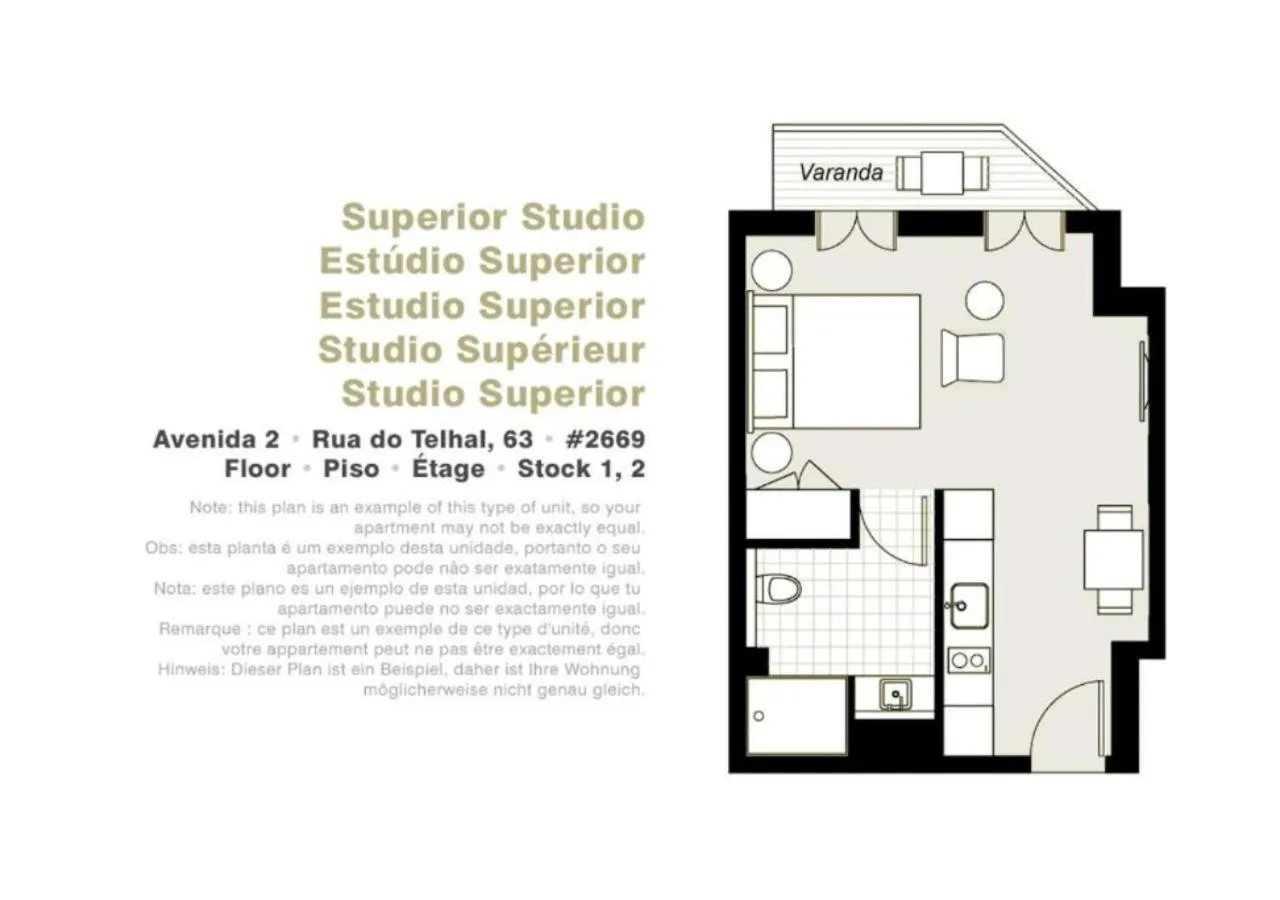 Floor plan in Lisbon Serviced Apartments - Avenida