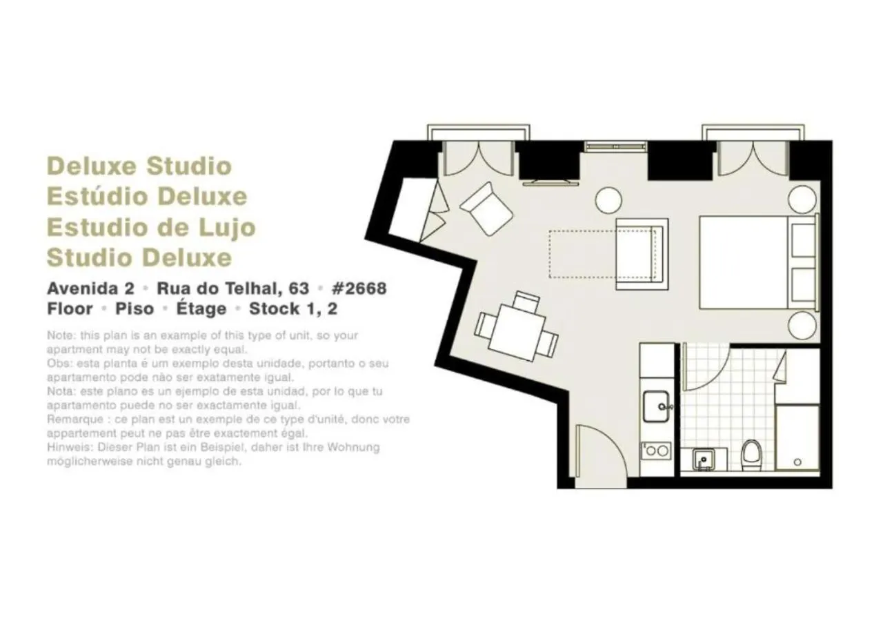 Floor plan in Lisbon Serviced Apartments - Avenida