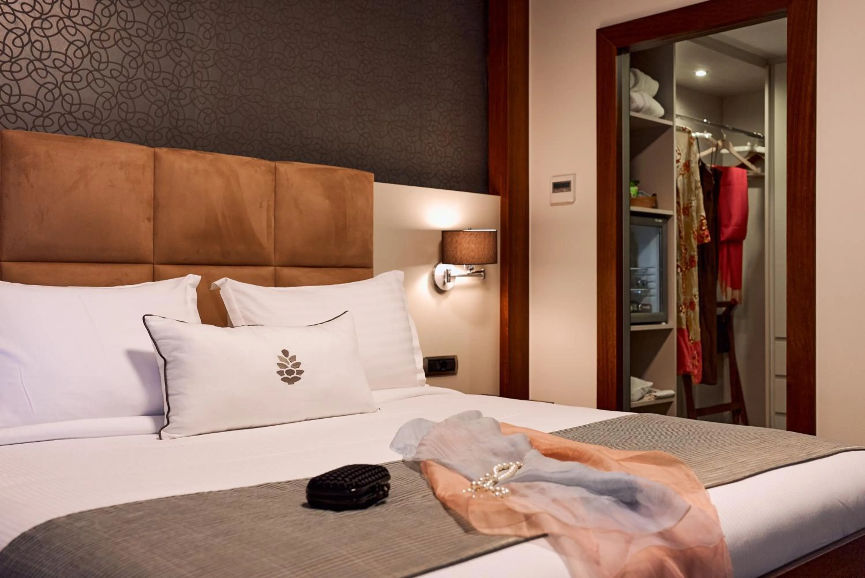 View (from property/room), Bed in Ortunc Hotel - Cunda Island (Adult Only)