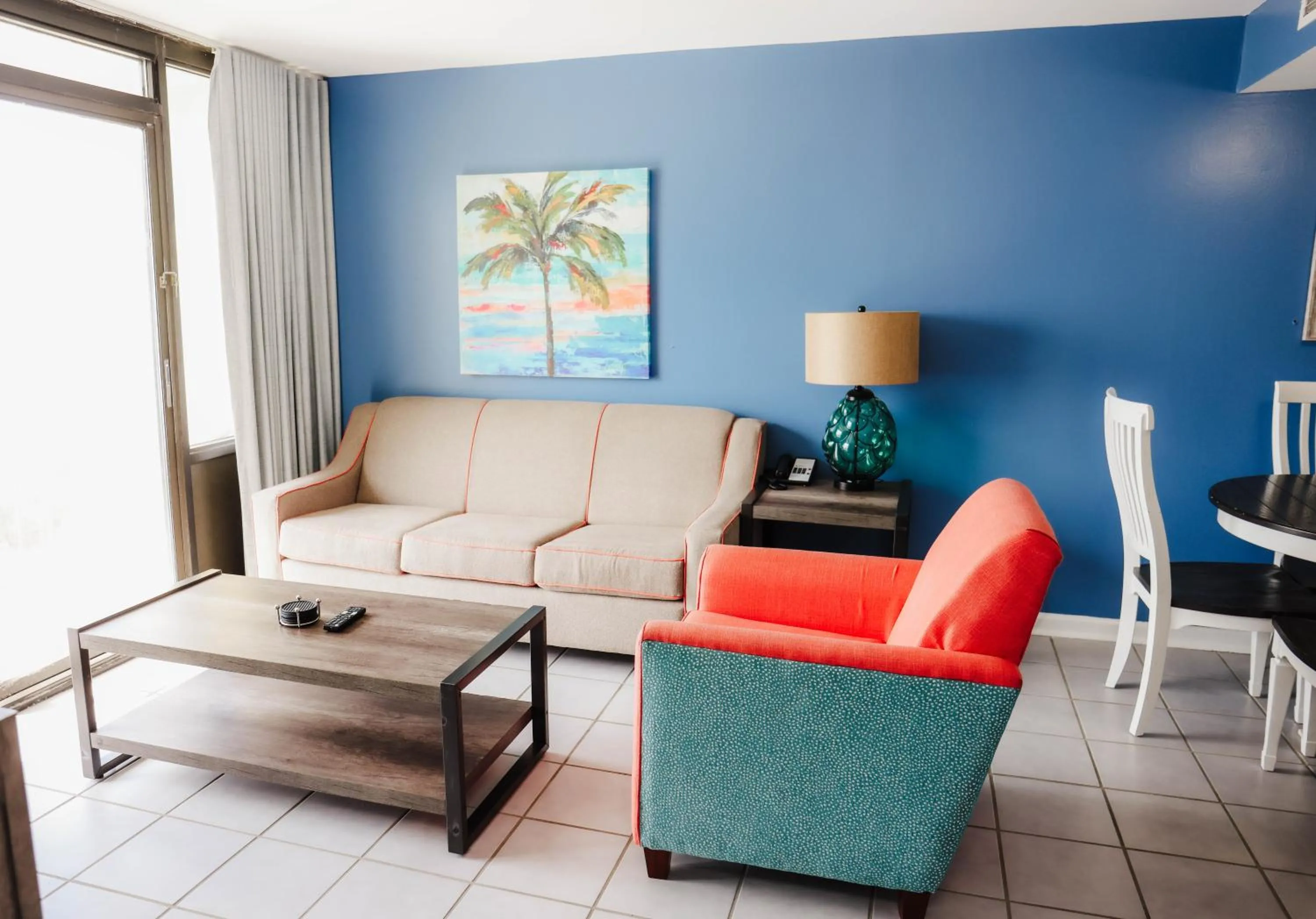 Living room in Ocean Club Resort Myrtle Beach a Ramada by Wyndham