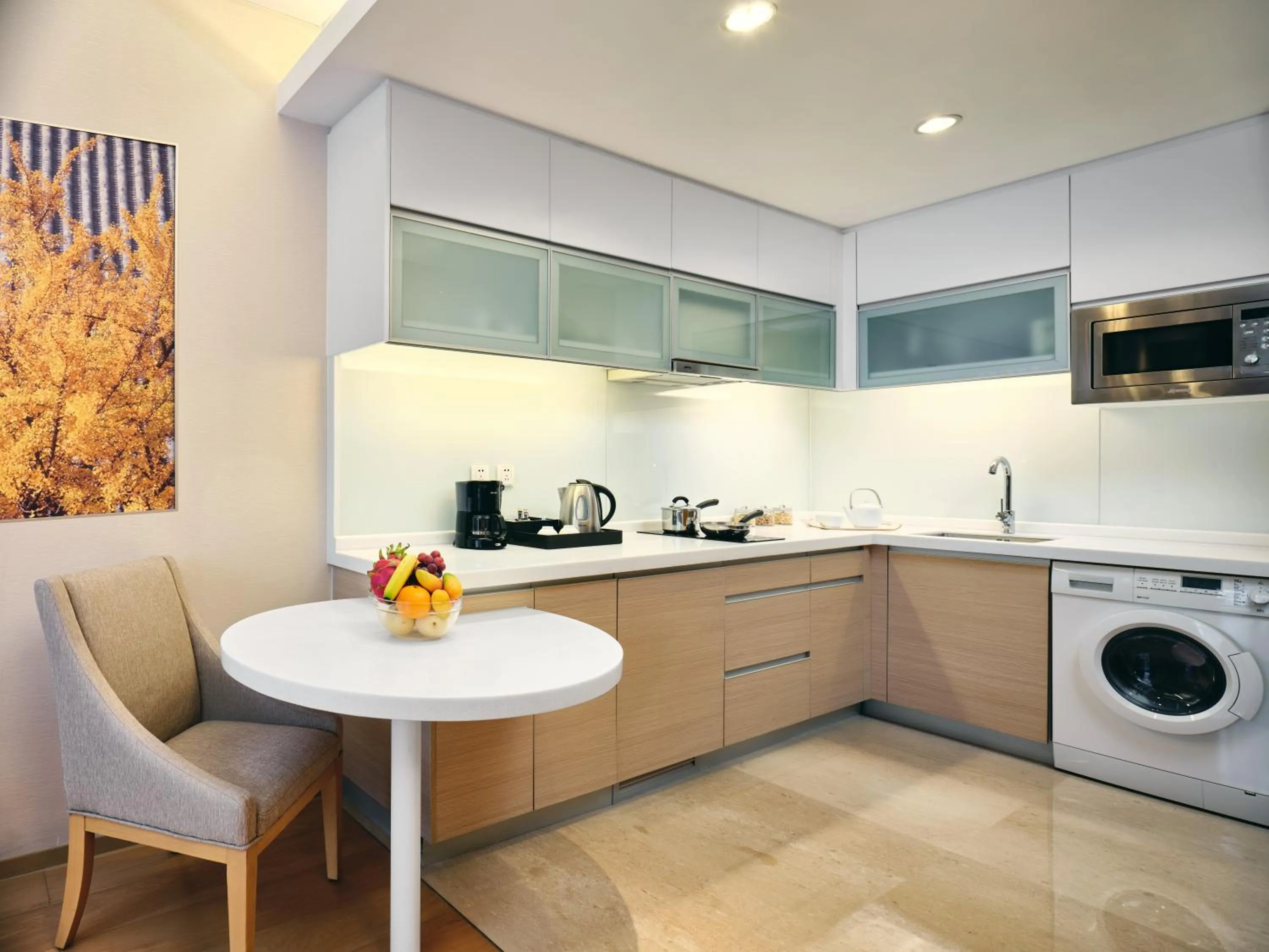 Kitchen or kitchenette in Grand ParcVue Hotel Residence Chengdu