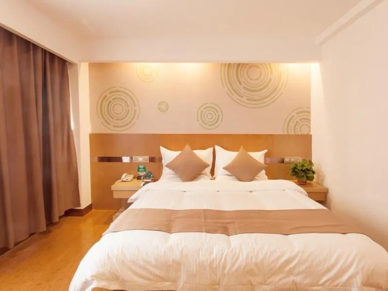 Bed in GreenTree Inn Shanxi Jinzhong South of Pingyao Ancient City Express Hotel