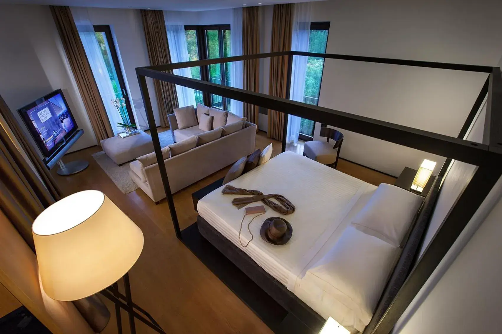 Living room, Bed in Principe Forte Dei Marmi - Resort & Spa Living room, Bed in Principe Forte Dei Marmi - Resort & Spa