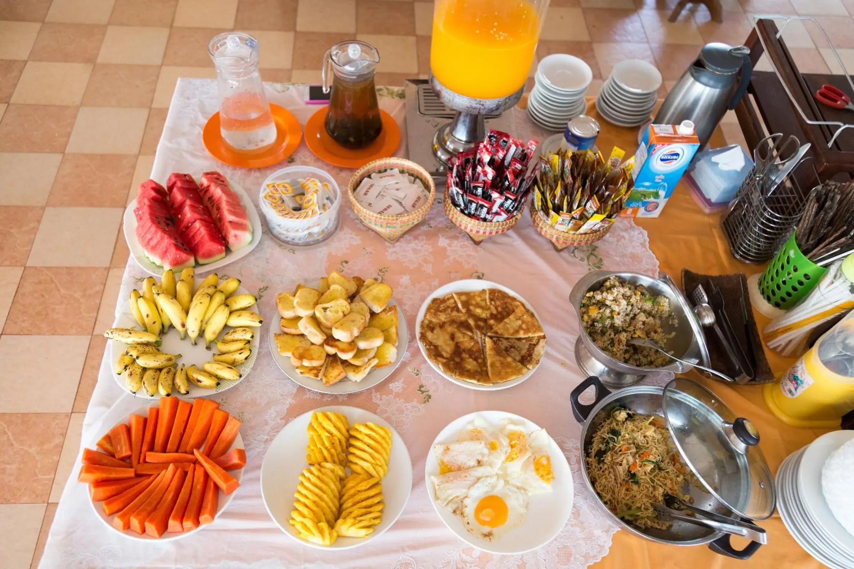 Buffet breakfast in Siem Reap Riverside Hotel Buffet breakfast in Siem Reap Riverside Hotel