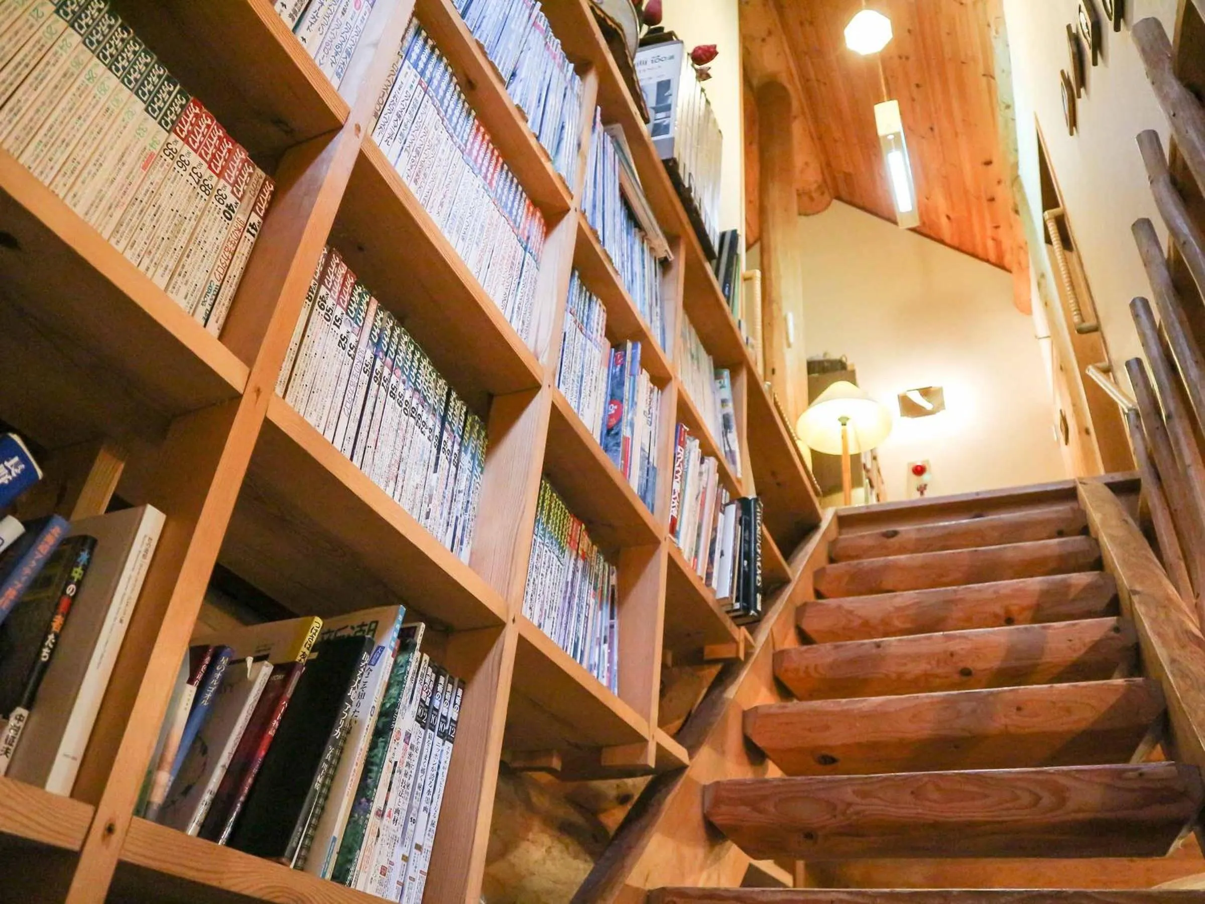 Library in Canadian Loghouse Inn AzuminoYujin