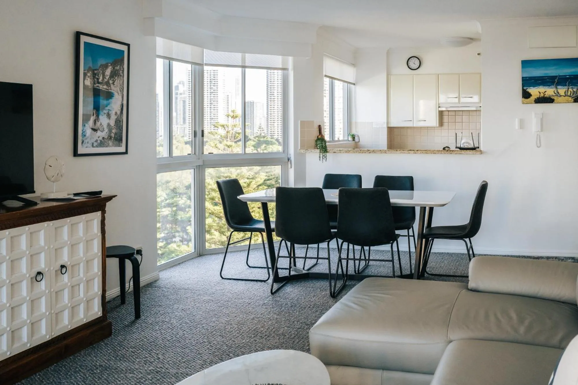 Living room in The Crest Apartments