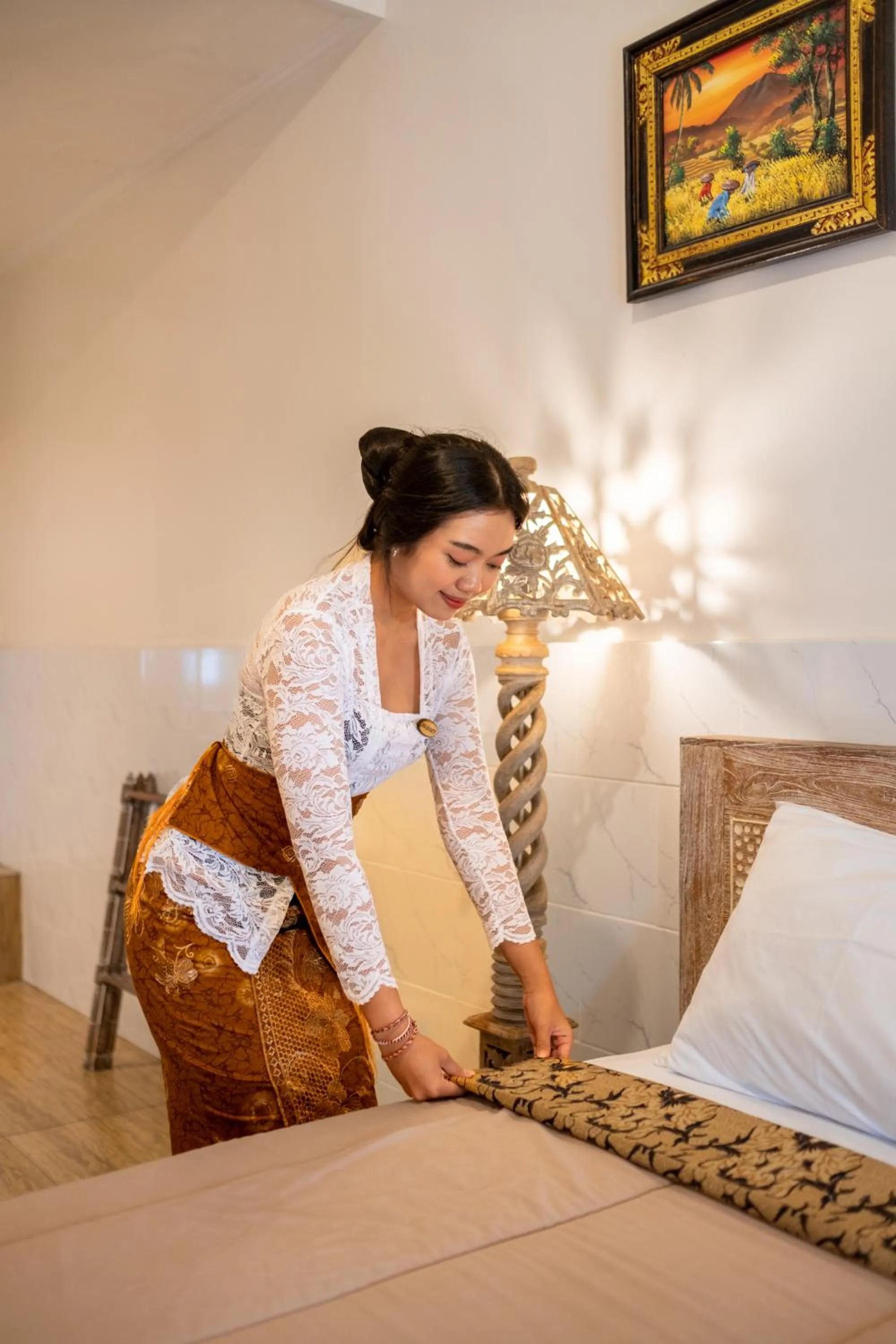 Bed in Uma Shanty Homestay