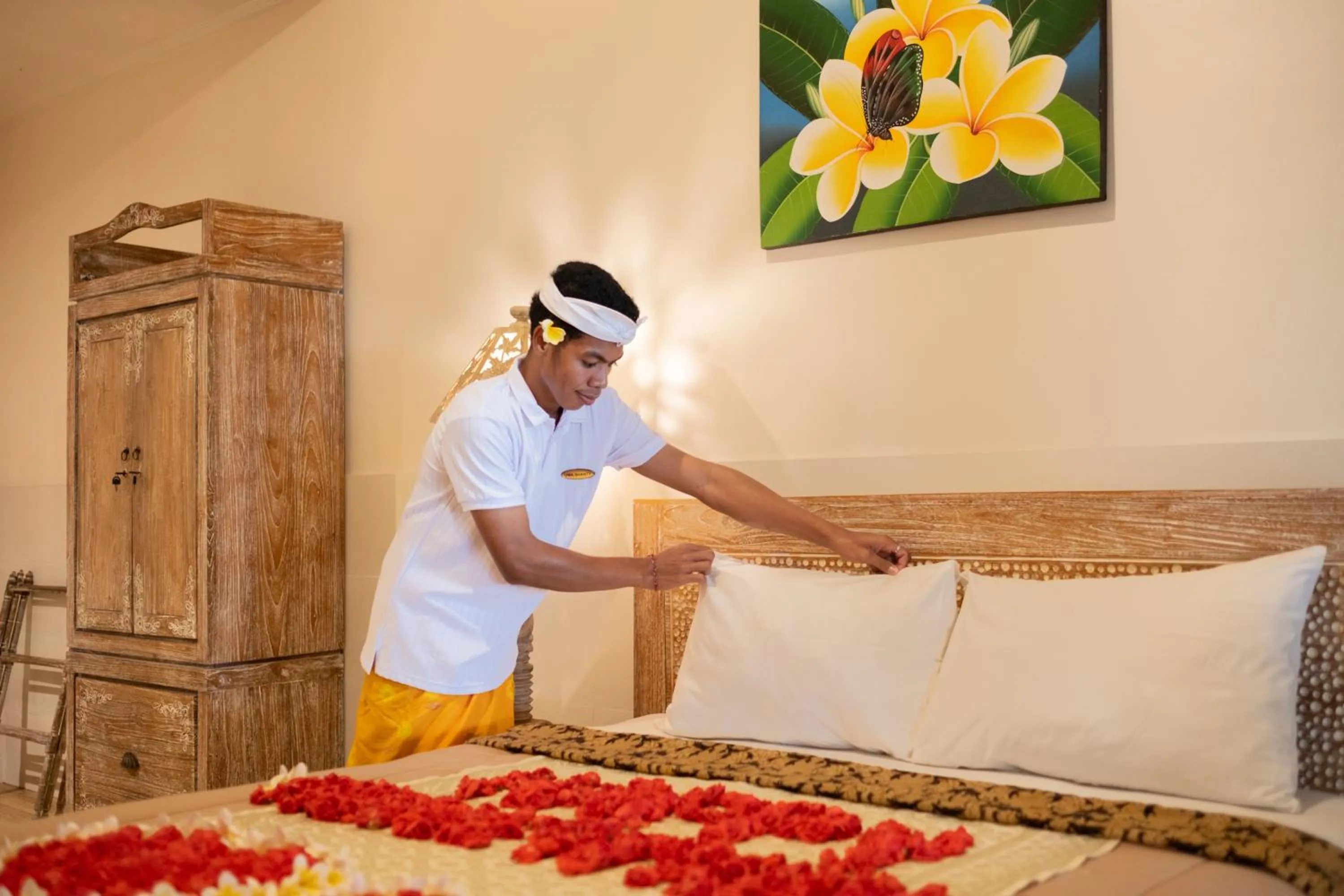 Bed in Uma Shanty Homestay