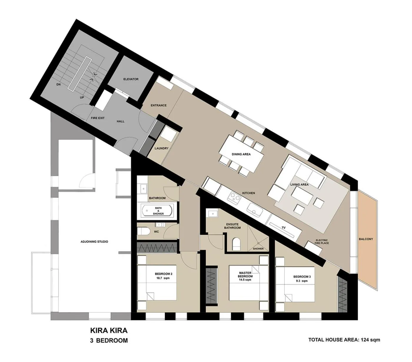 Floor plan in Kira Kira Suites by H2 Life
