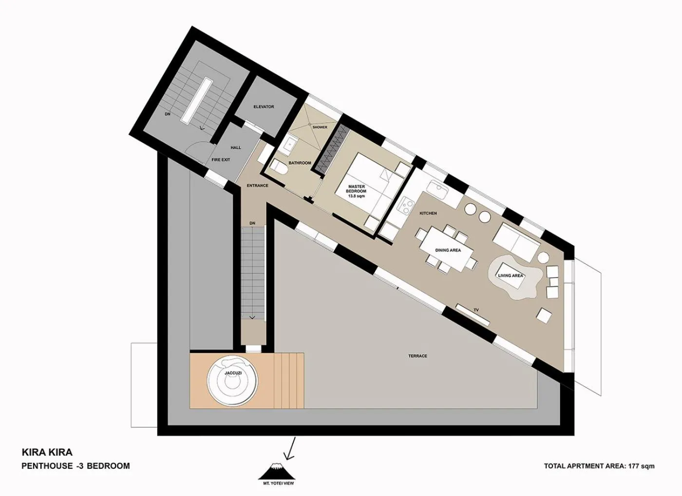 Floor plan in Kira Kira Suites by H2 Life