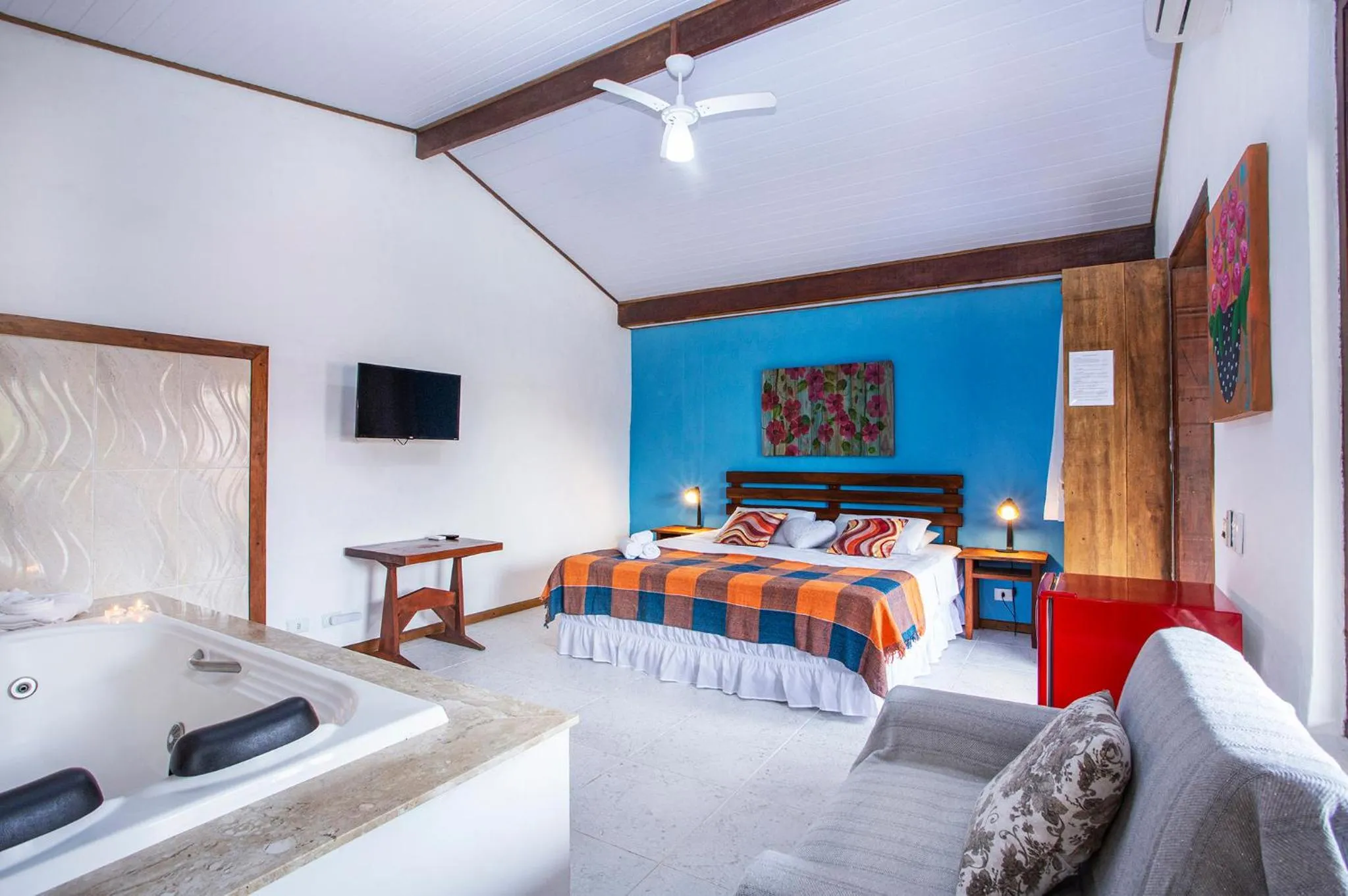 TV and multimedia, Bed in Pousada Recanto da Villa