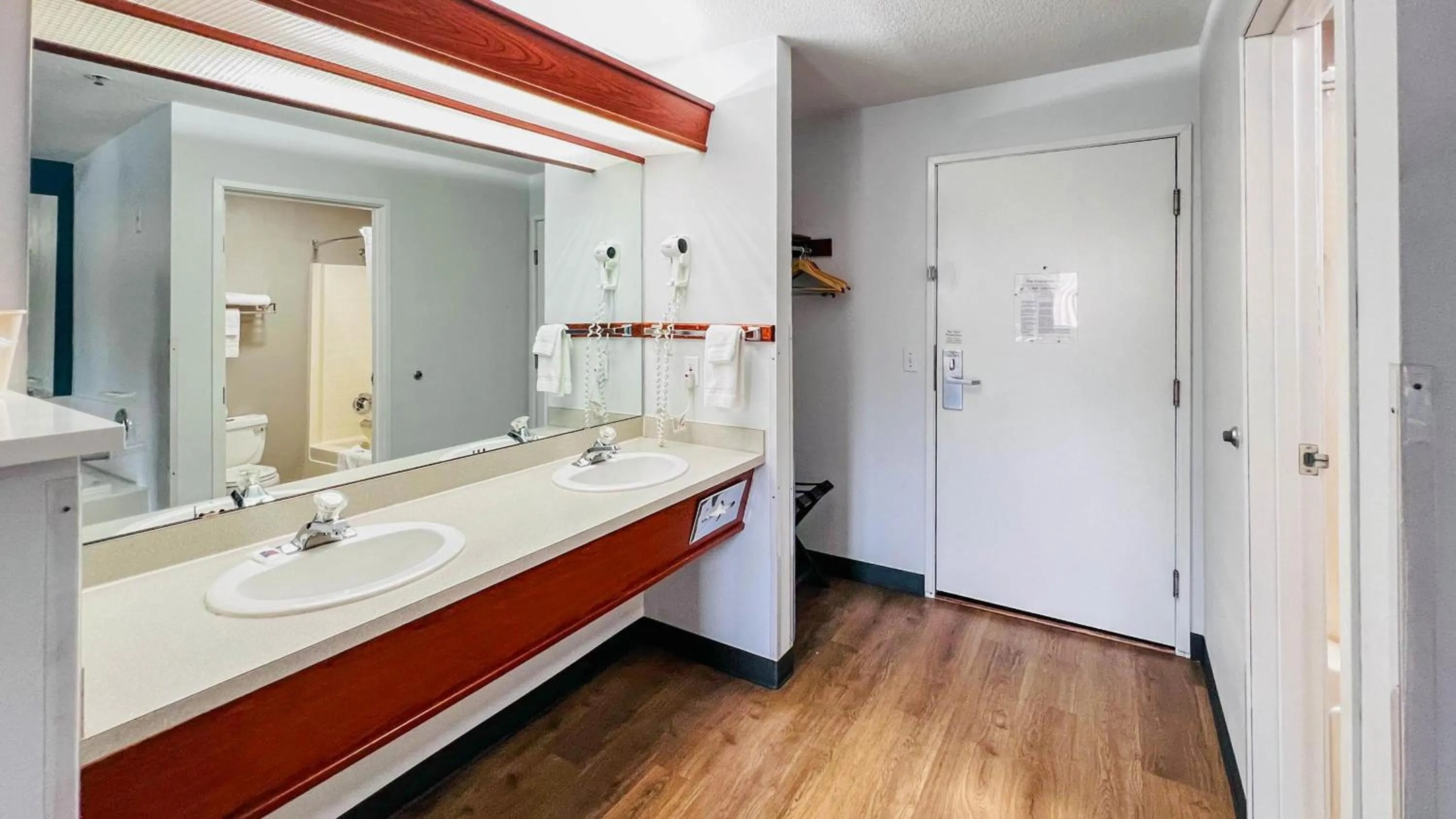 Bathroom in Studio 6 Suites Portland OR I-5 OHSU