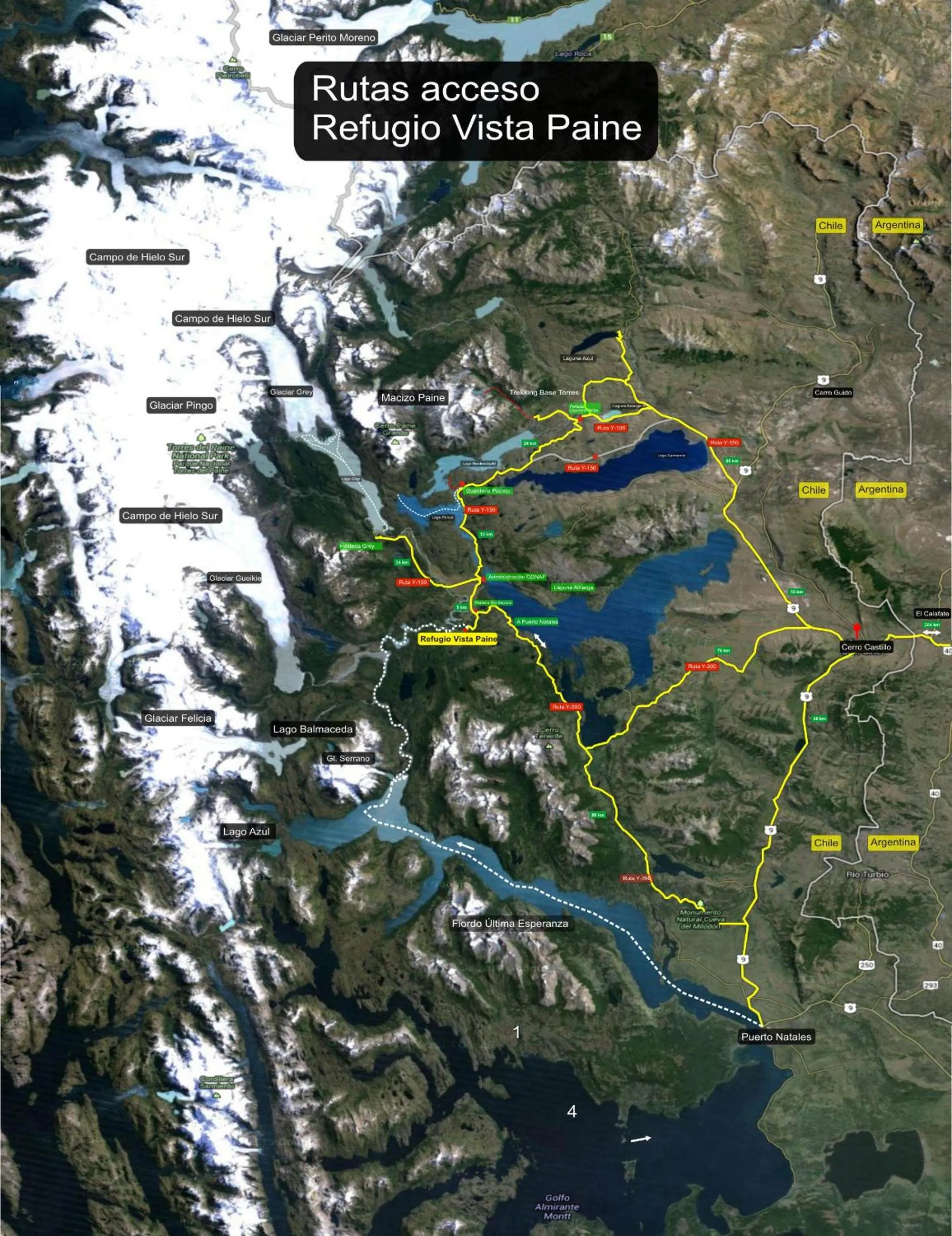 Bird's eye view in Vista al Paine - Refugio de Aventura