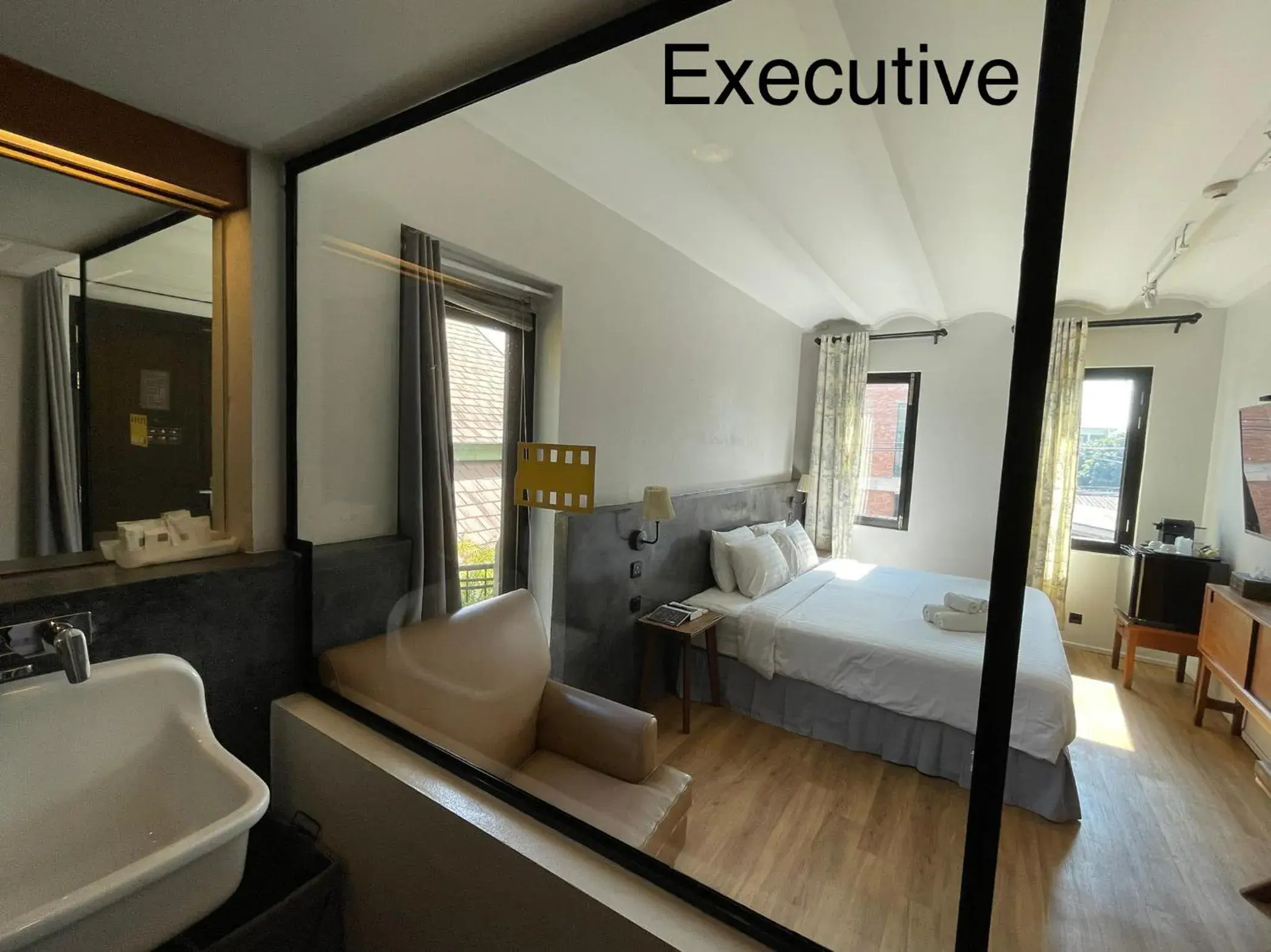 View (from property/room), Bed in Hotel Noir View (from property/room), Bed in Hotel Noir