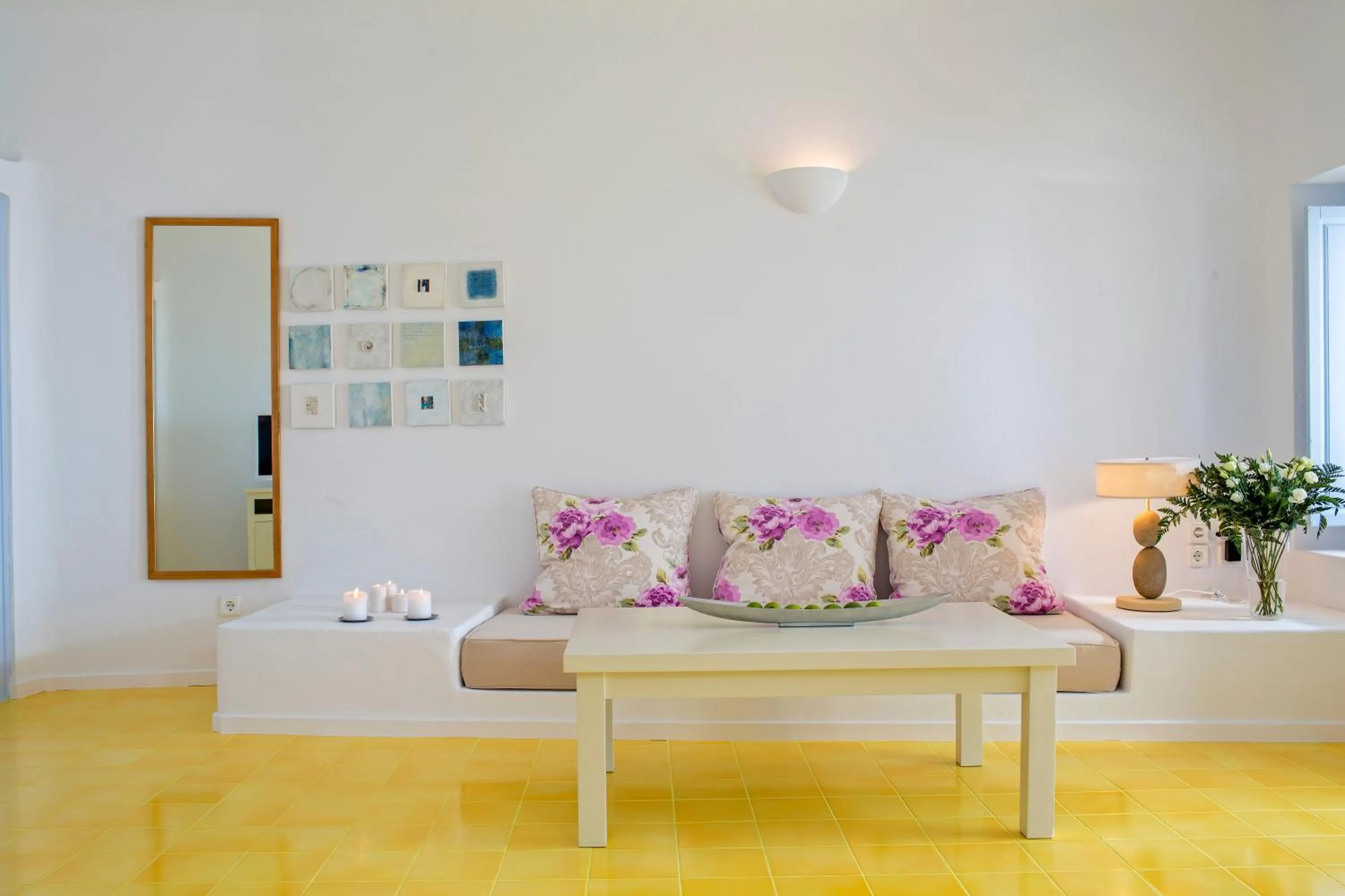 Seating area in Astra Suites