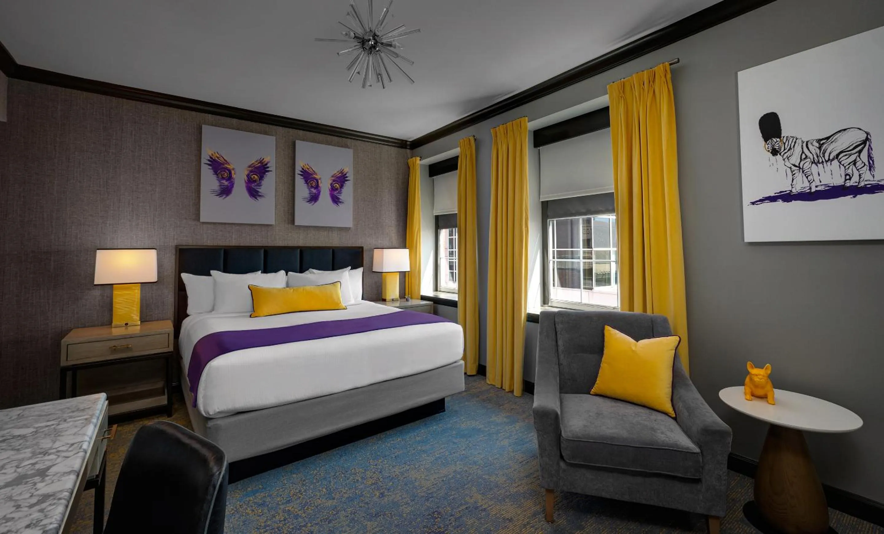 Bed in The Admiral, Downtown Historic District