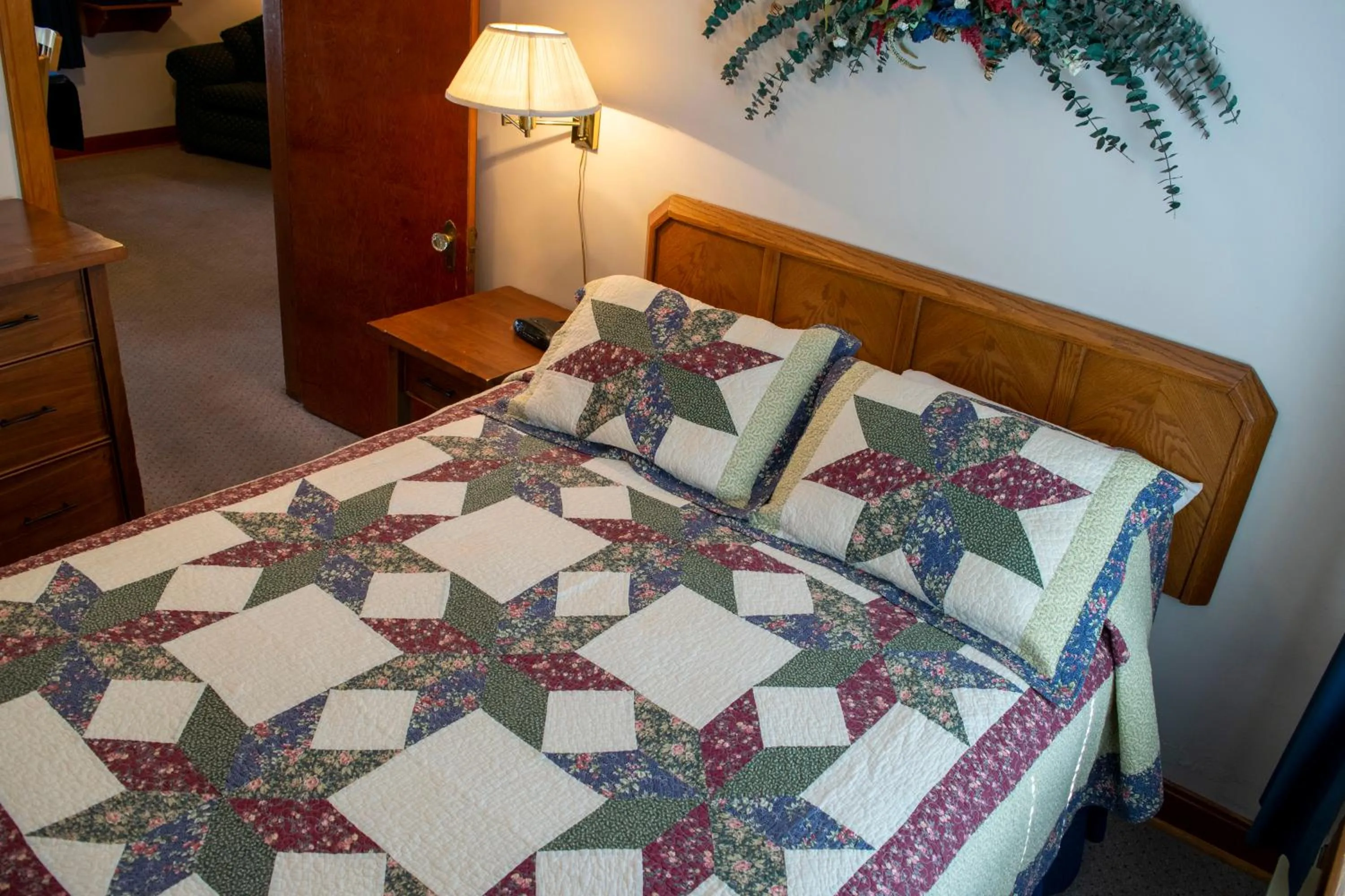 Bed in Crandell Mountain Lodge