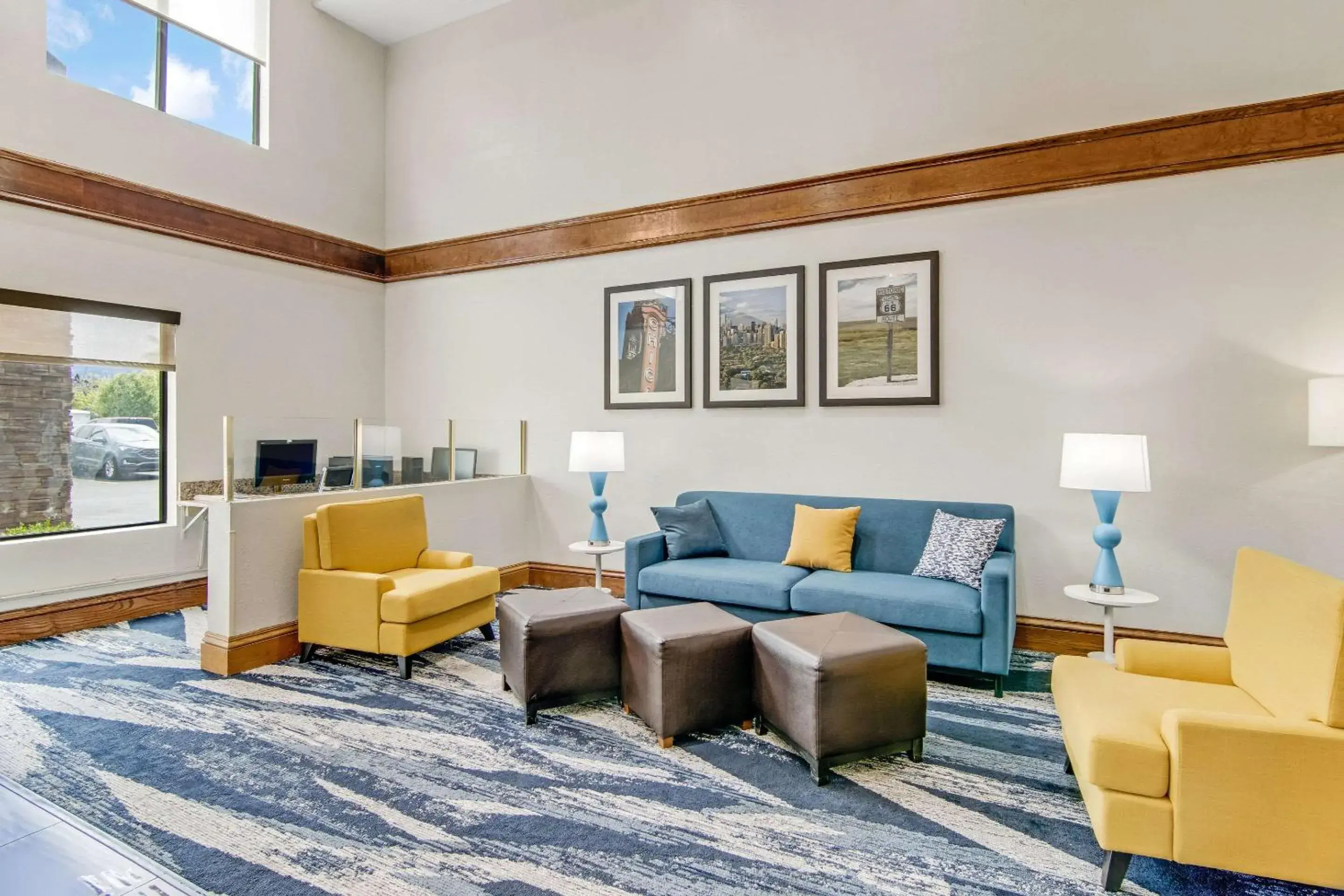 Lobby or reception in Comfort Suites near I-80 and I-94 Lobby or reception in Comfort Suites near I-80 and I-94