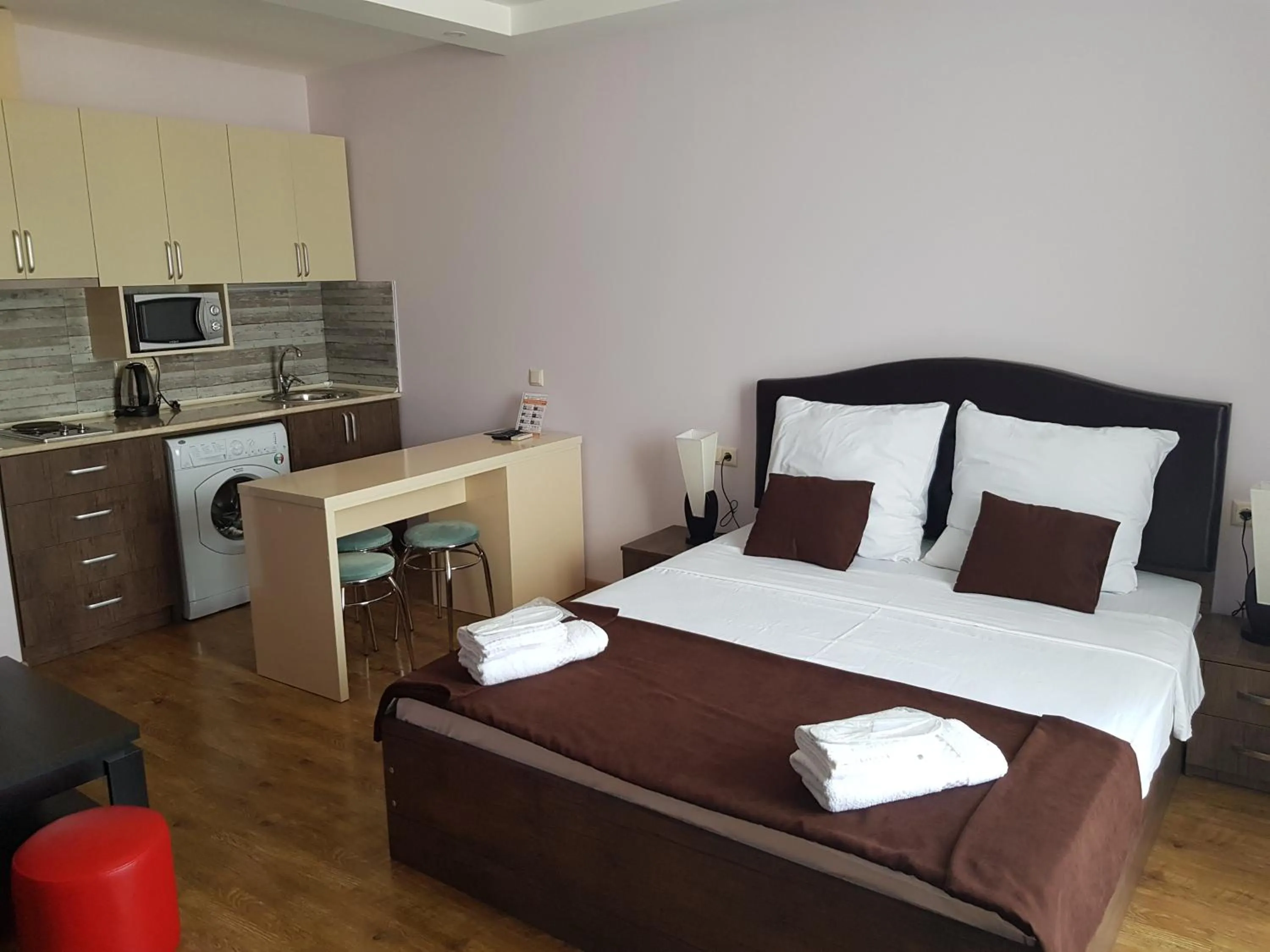 Kitchen or kitchenette, Bed in Viva Blue Batumi