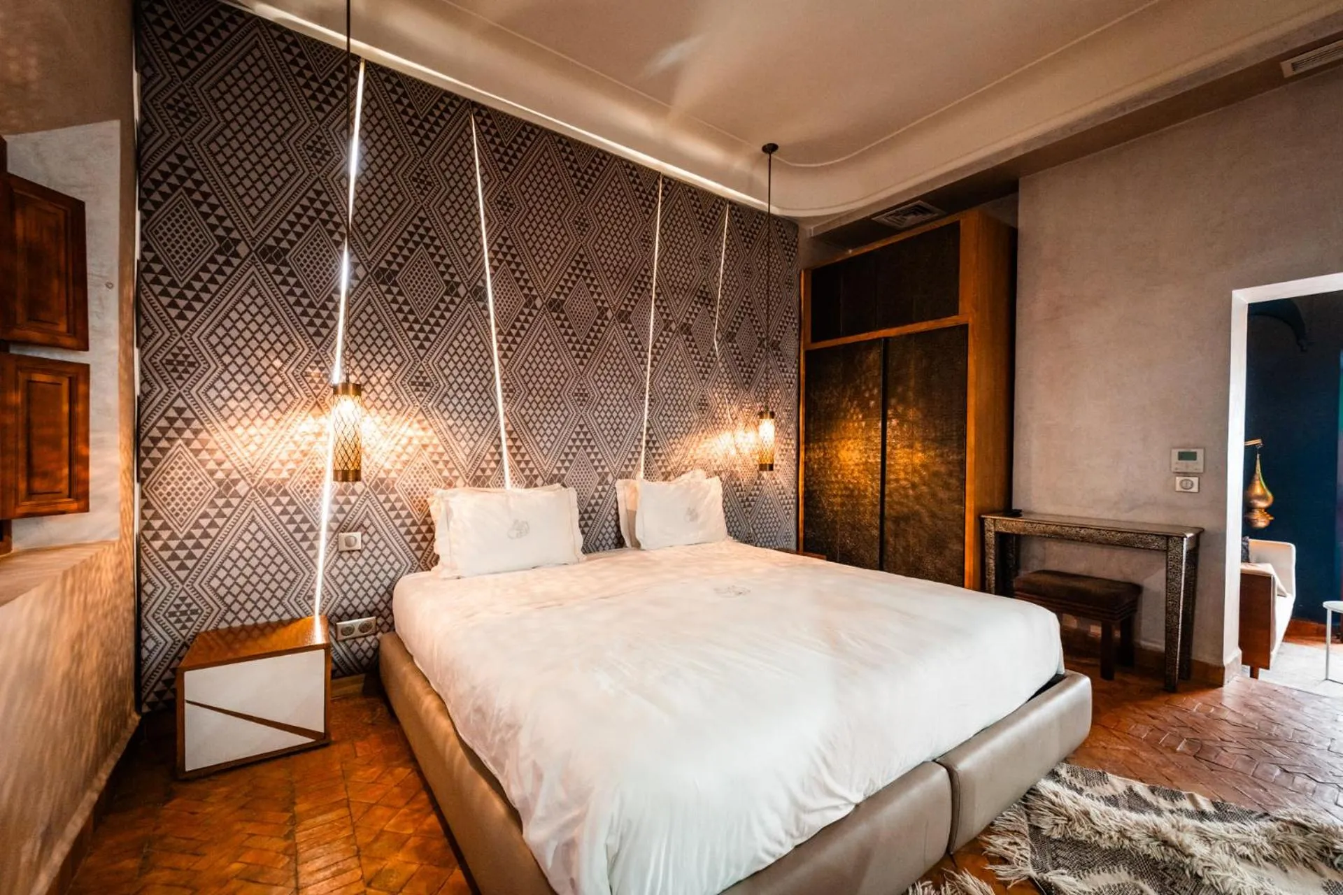 Bed in Ysalis Riad Restaurant & Spa