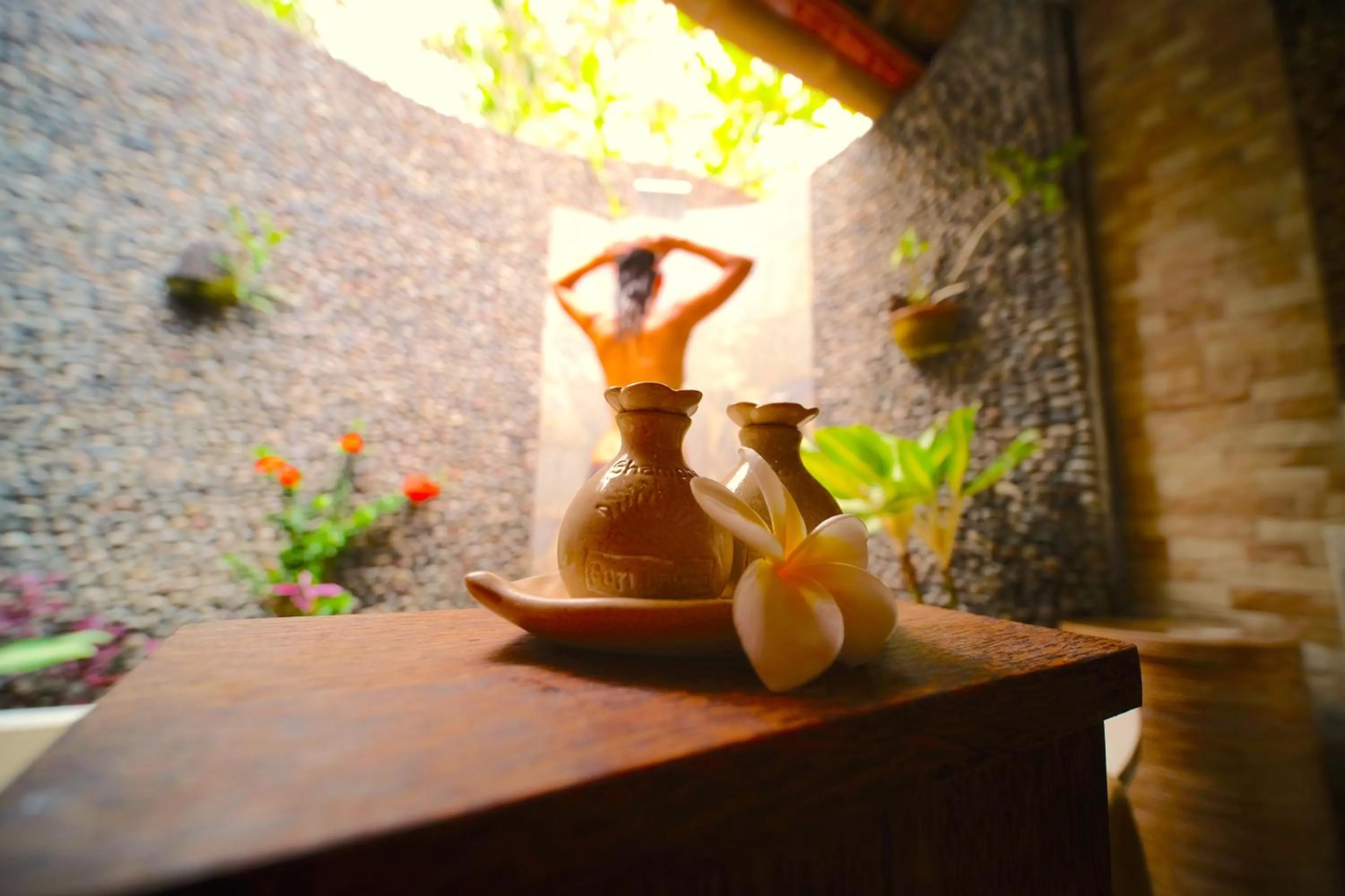 Shower in Puri Dajuma Beach Eco-Resort & Spa