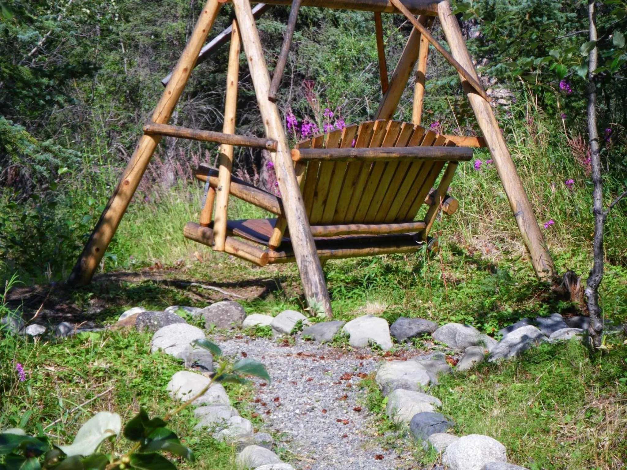 Garden view in Carlo Creek Cabins