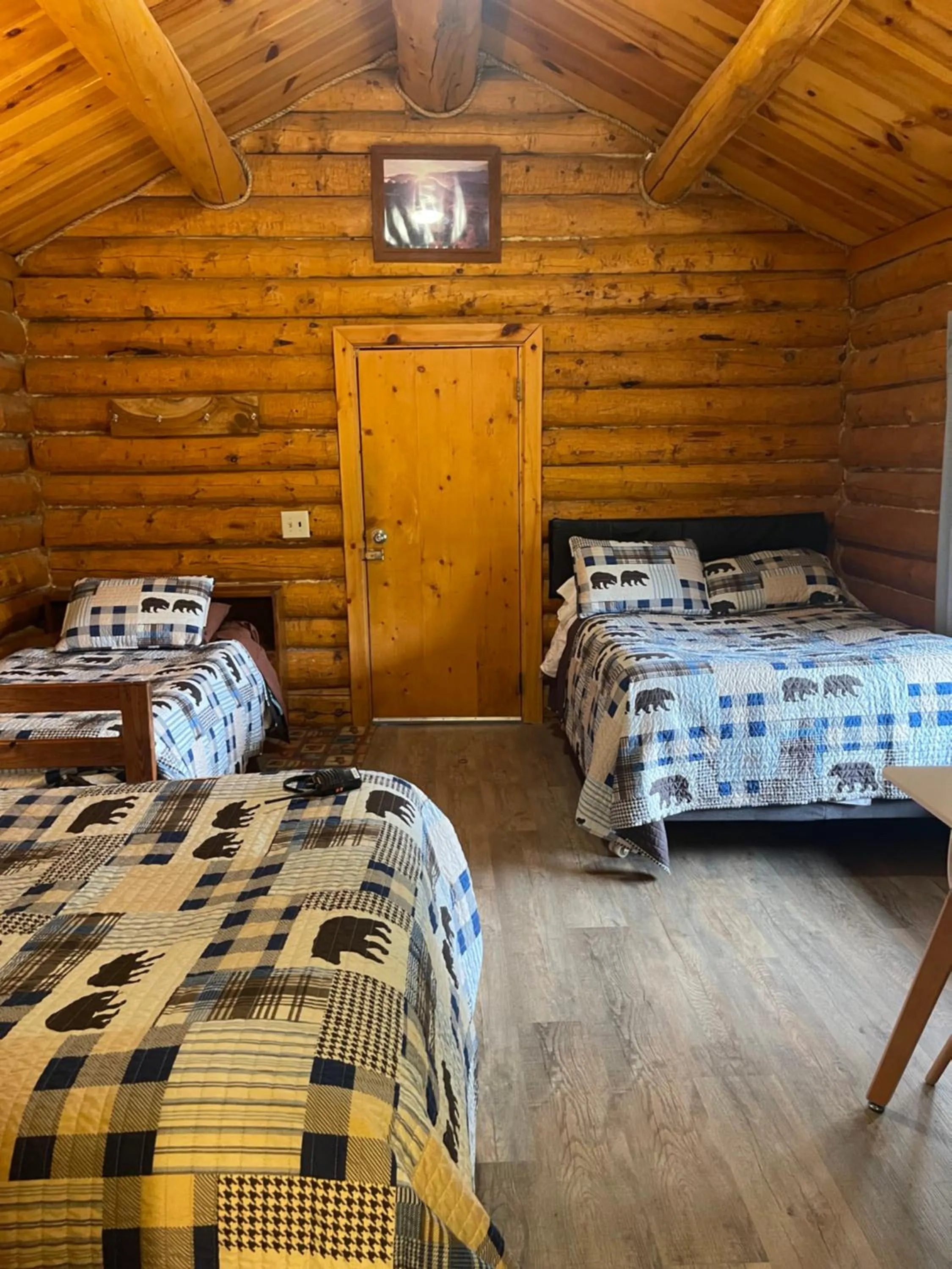 Bed in Carlo Creek Cabins