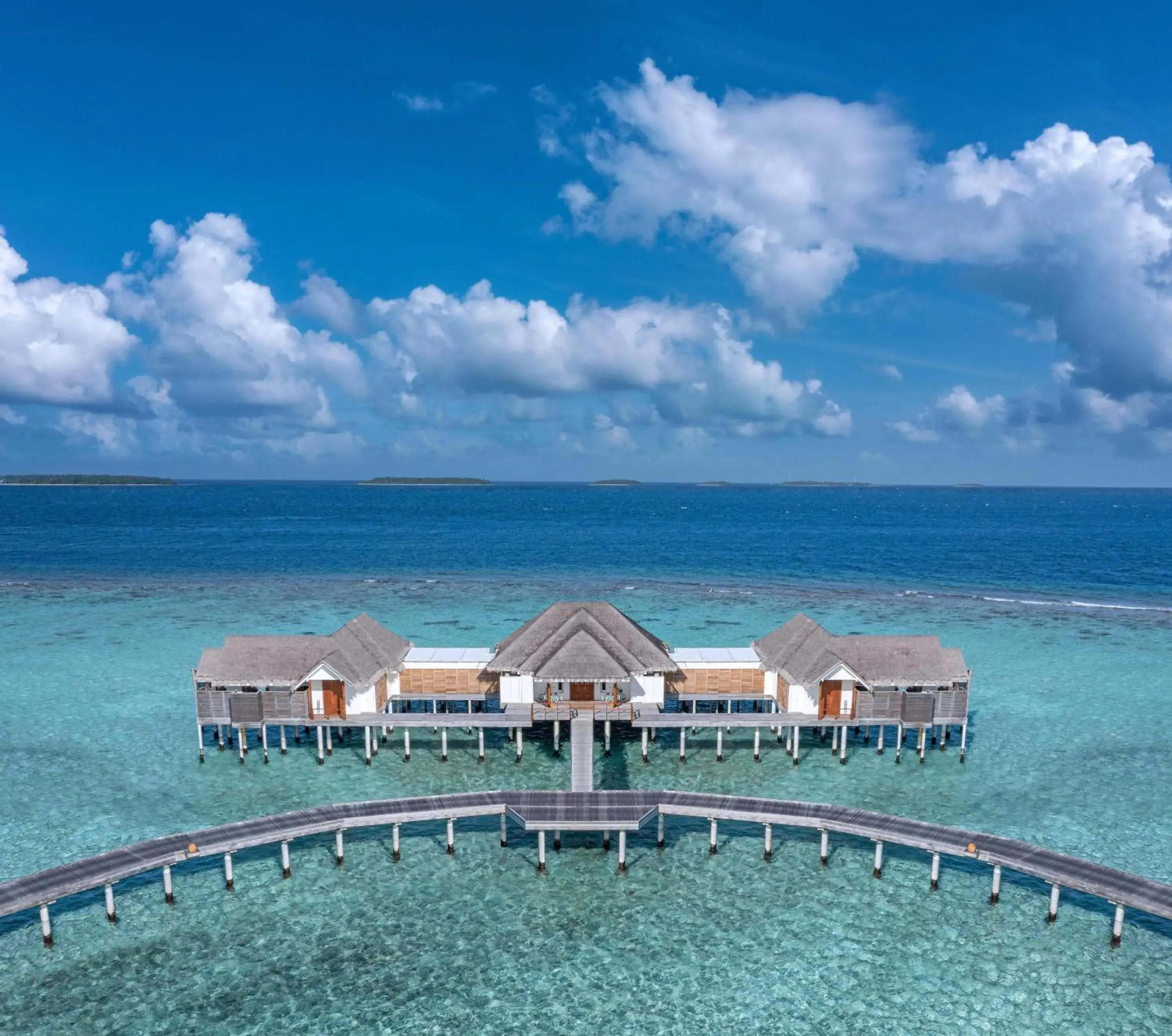 Bird's eye view in Anantara Kihavah Maldives Villas Bird's eye view in Anantara Kihavah Maldives Villas